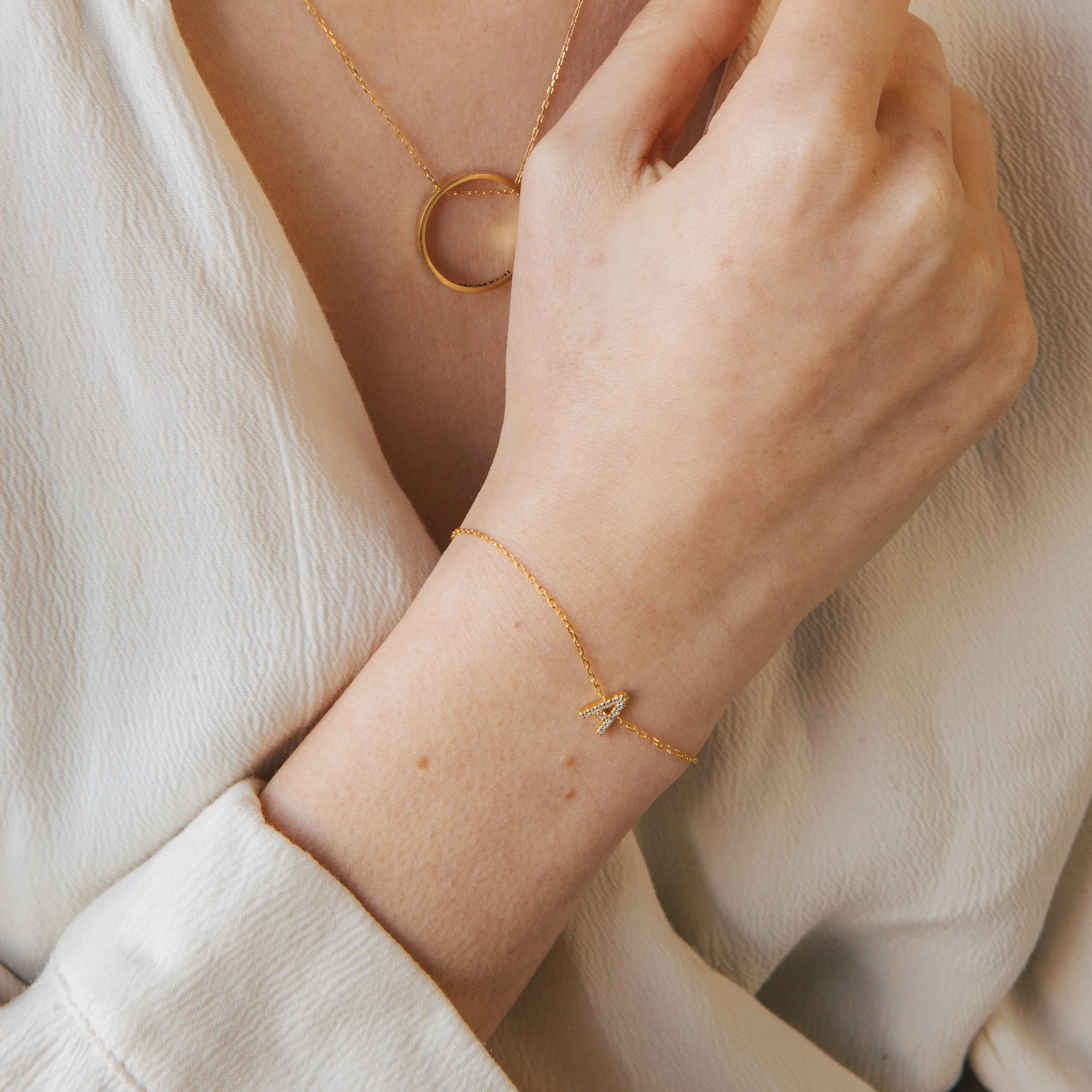 Pave Initial Bracelet - Image 6