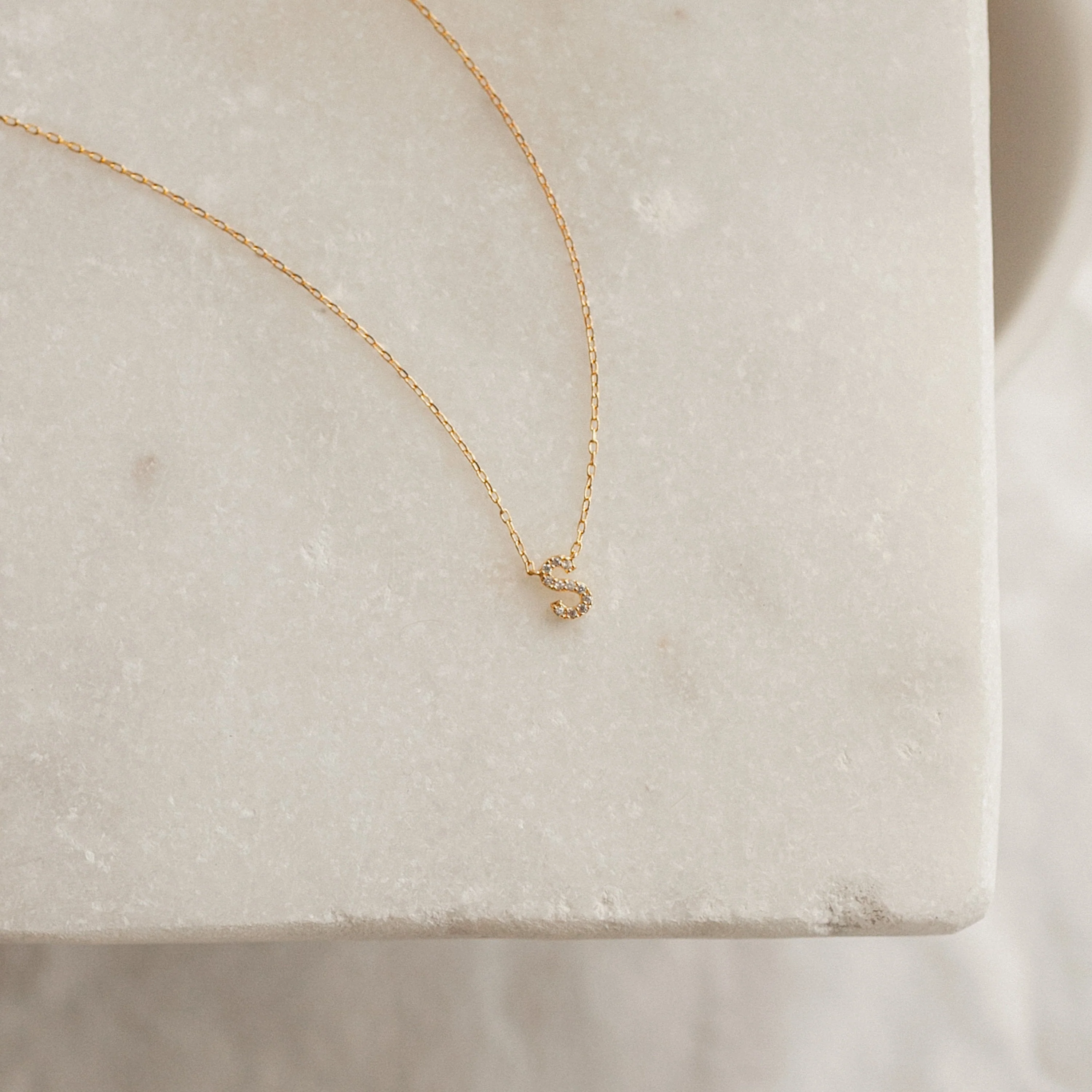 Pave Initial Necklace - Image 3