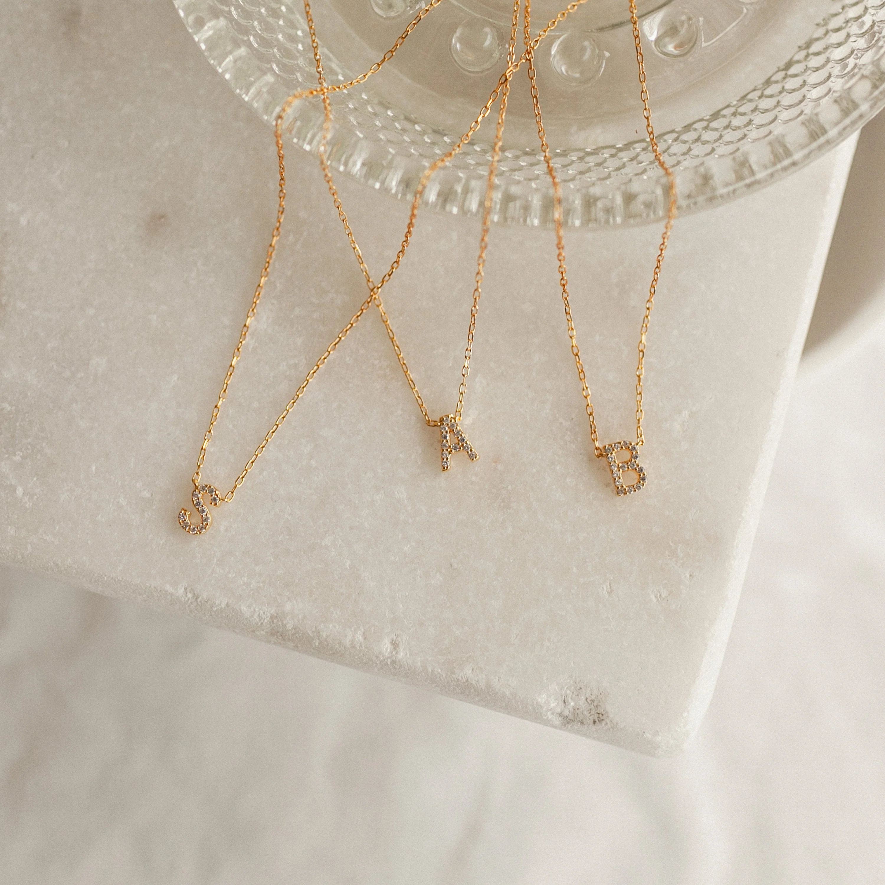 Pave Initial Necklace - Image 5