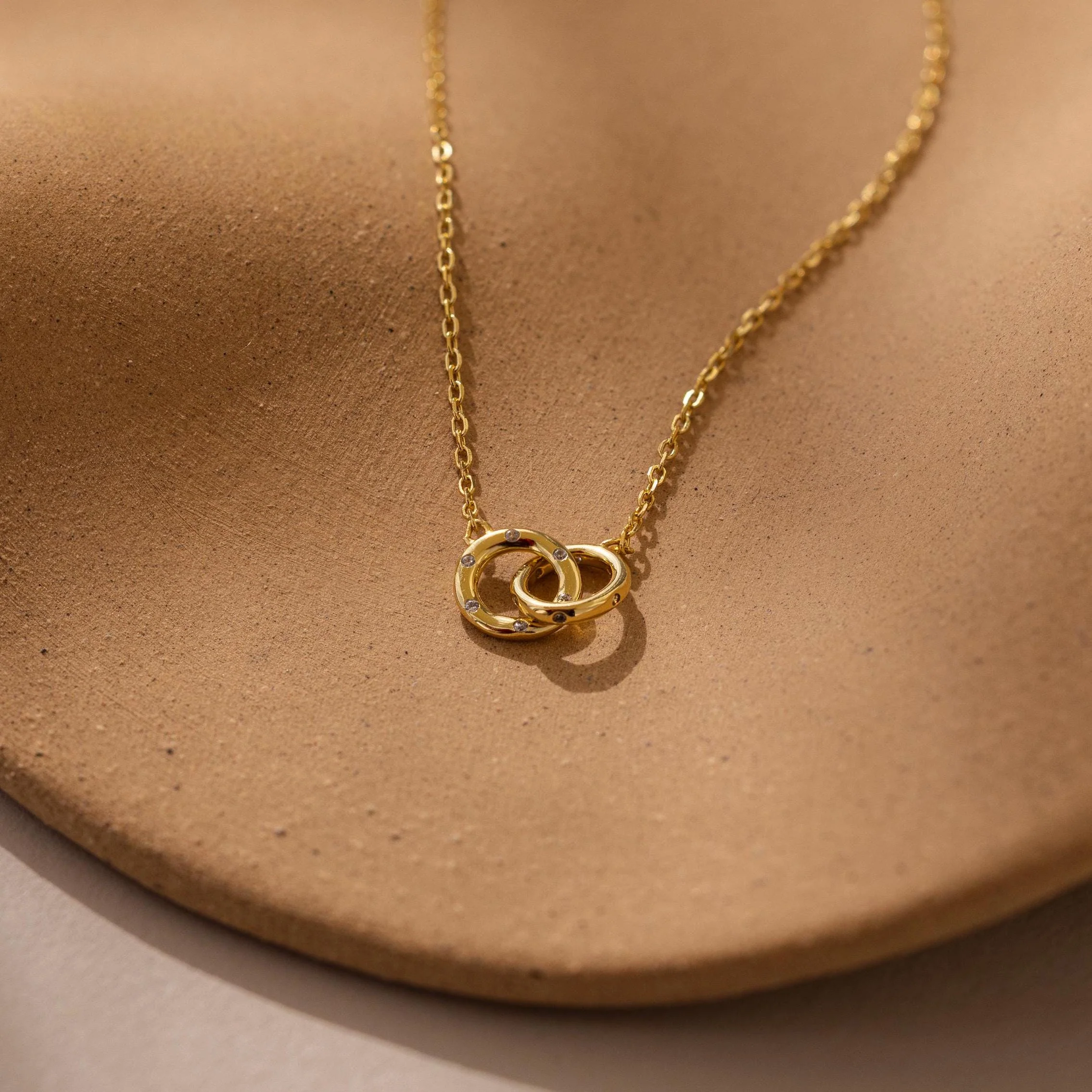 Pave Interlocking Circle Necklace - Image 3