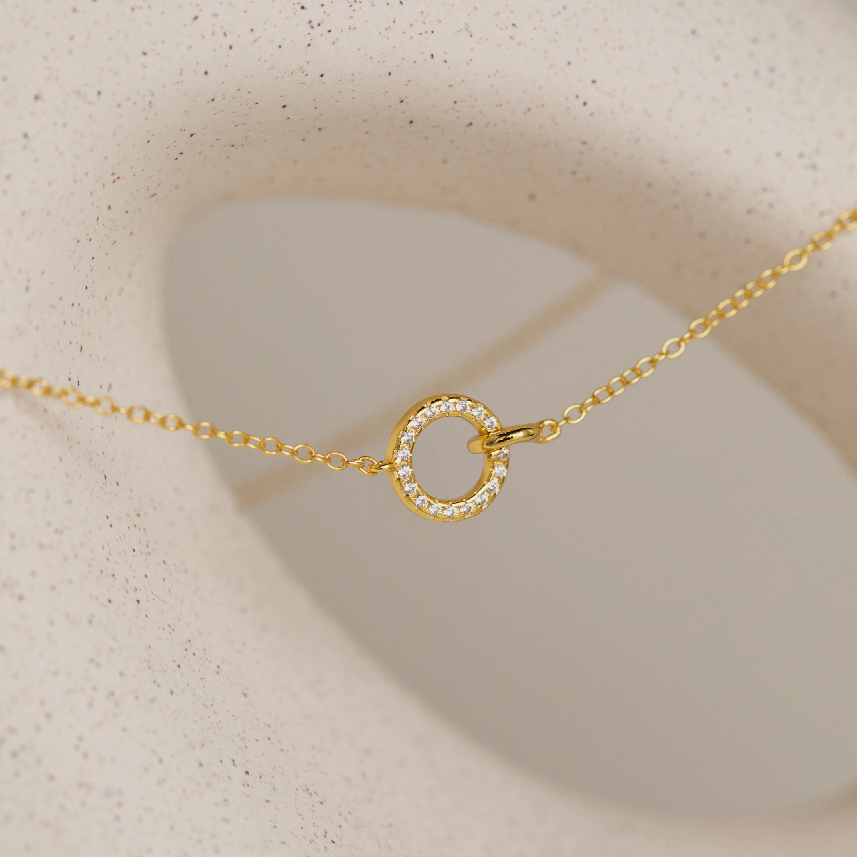 Pave Interlocking Necklace in 18K Gold - Image 5