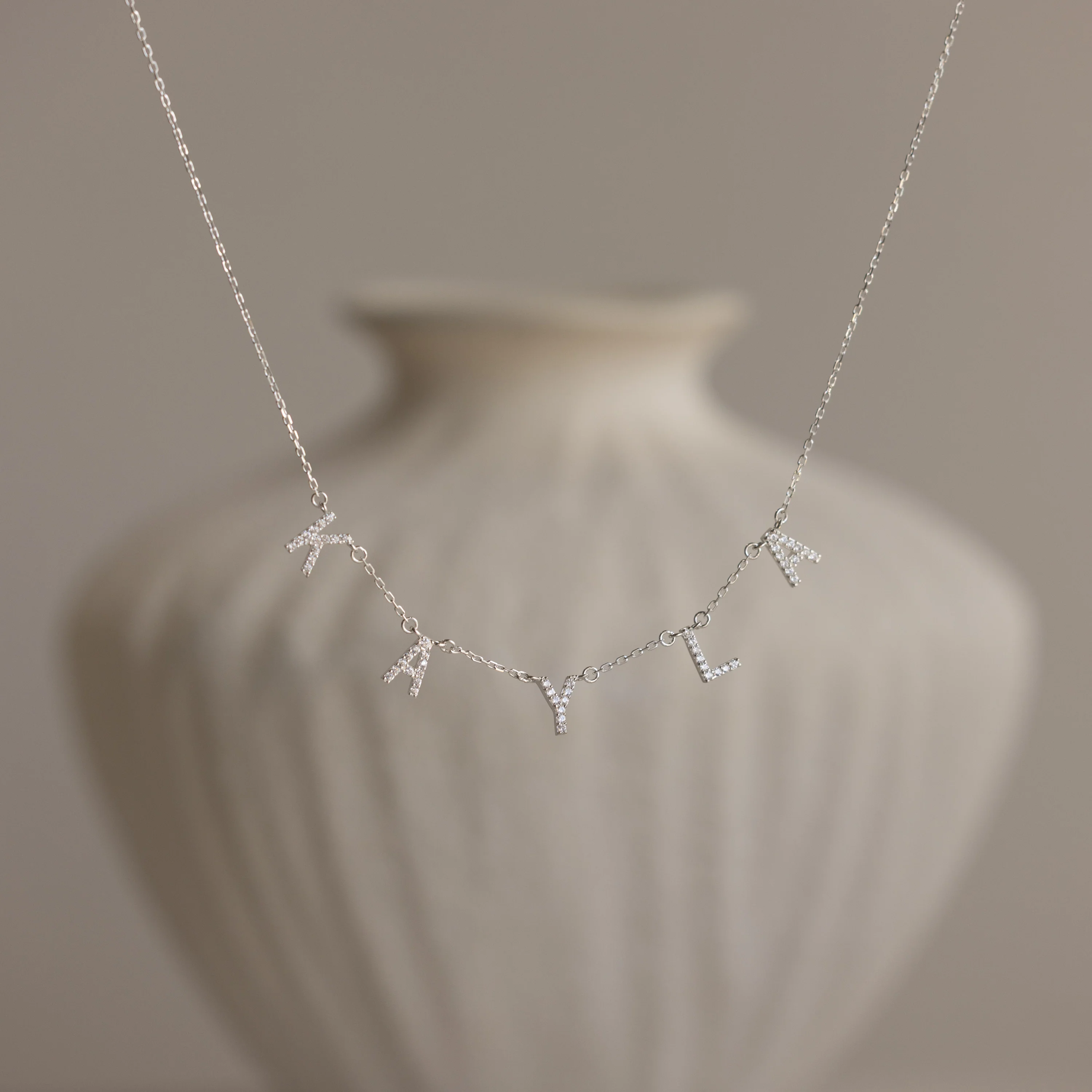 Pave Letter Necklace - Image 3