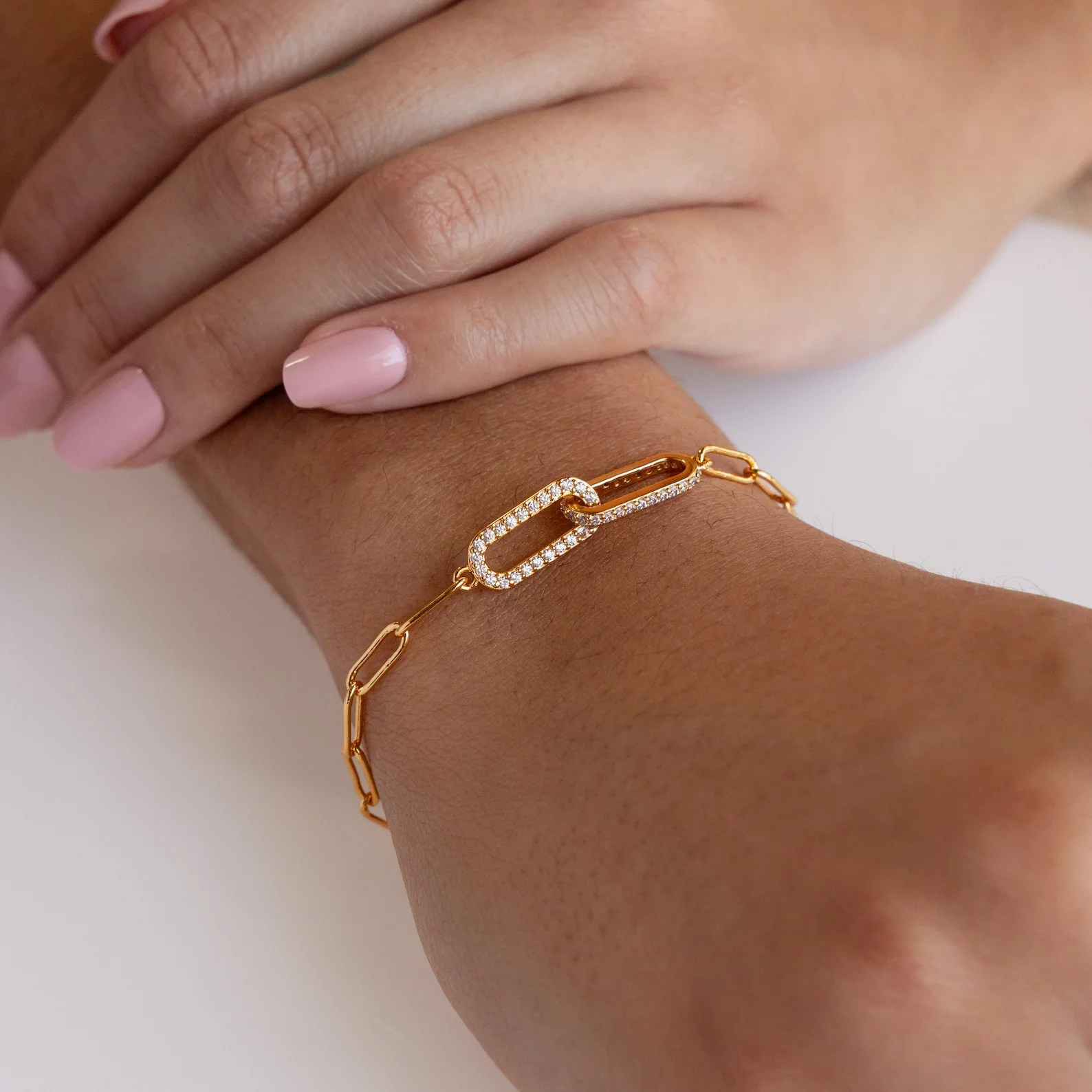 Pave Link Chain Bracelet - Image 2