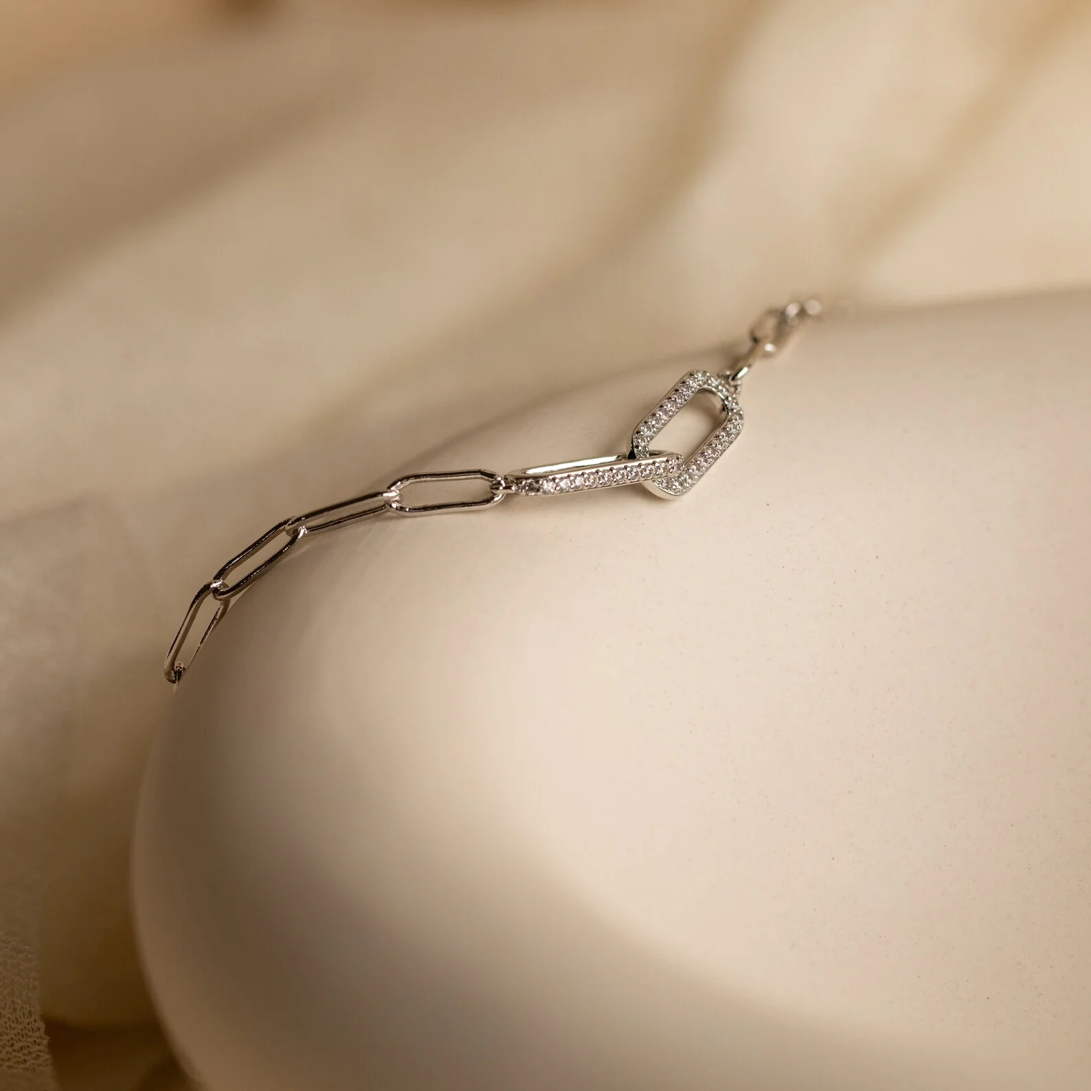 Pave Link Chain Bracelet - Image 5