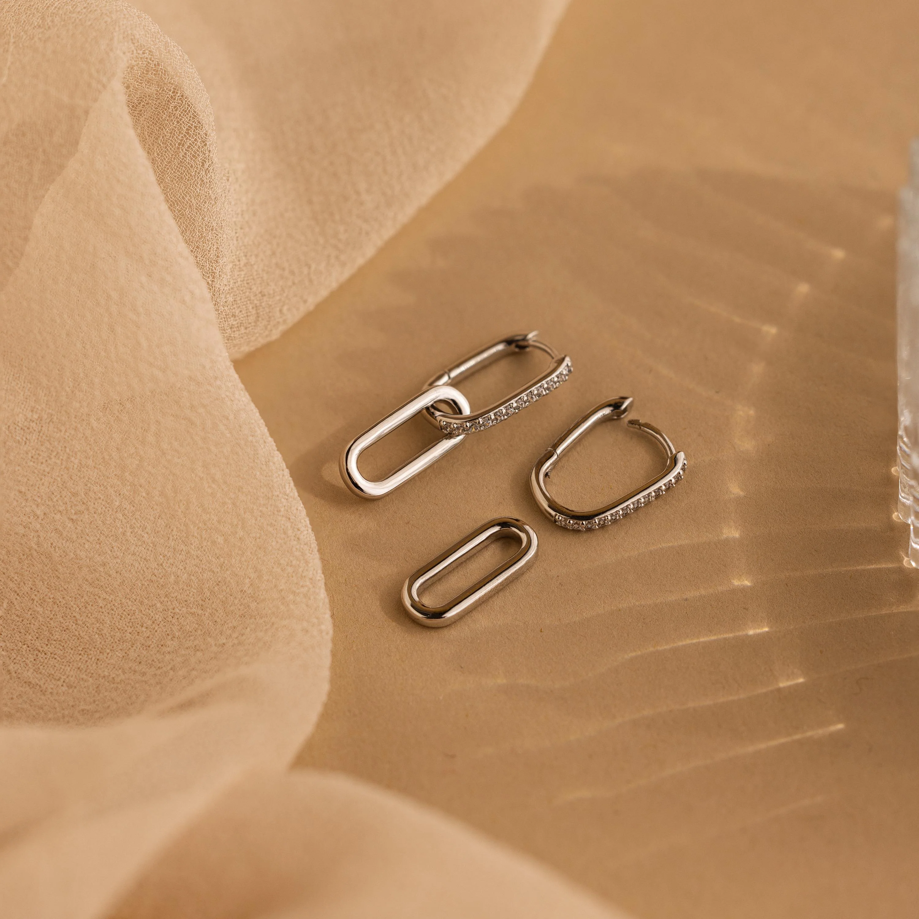 Pave Link Drop Earrings - Image 3