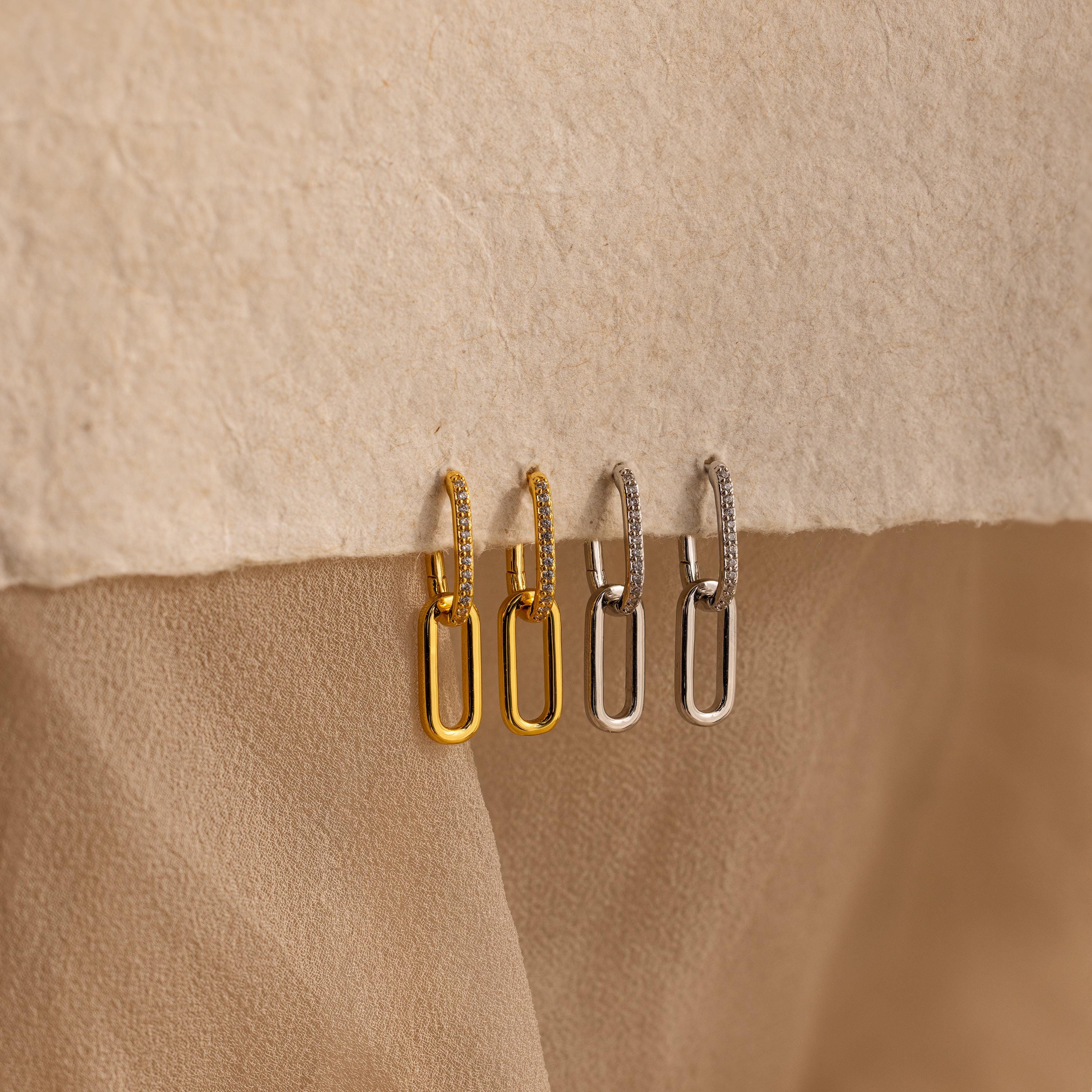 Pave Link Drop Earrings - Image 5