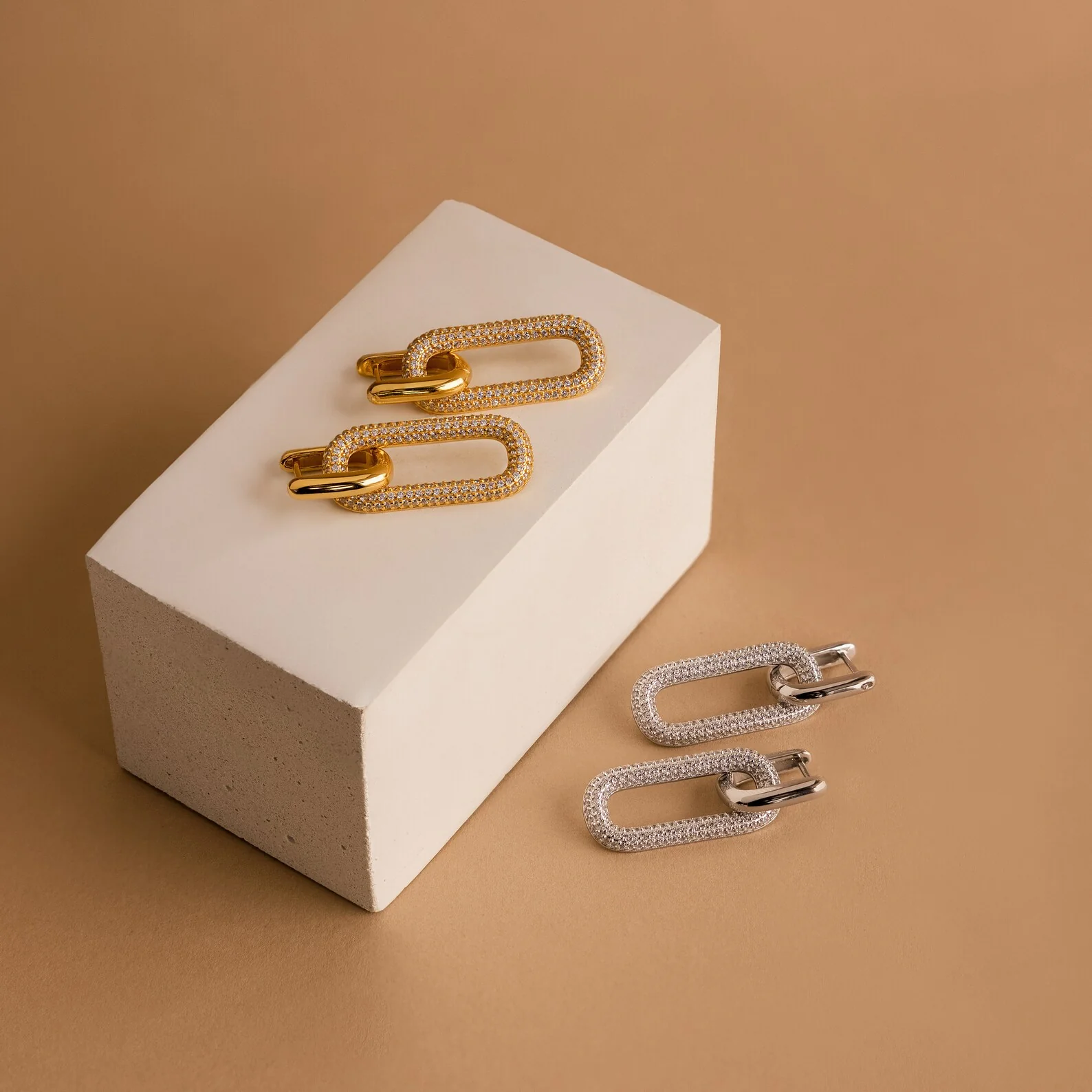 Pave Link Hoops - Image 3