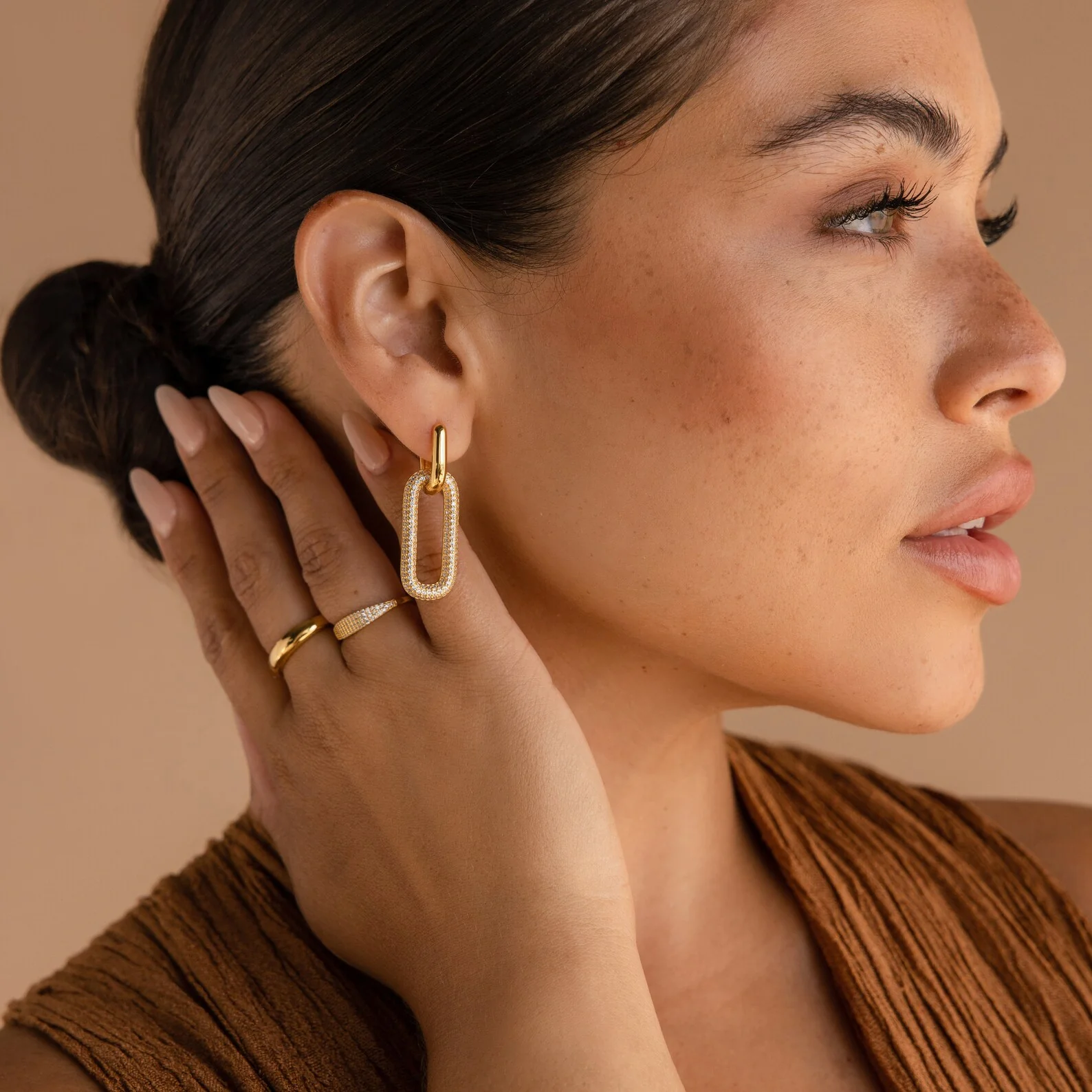 Pave Link Hoops - Image 6