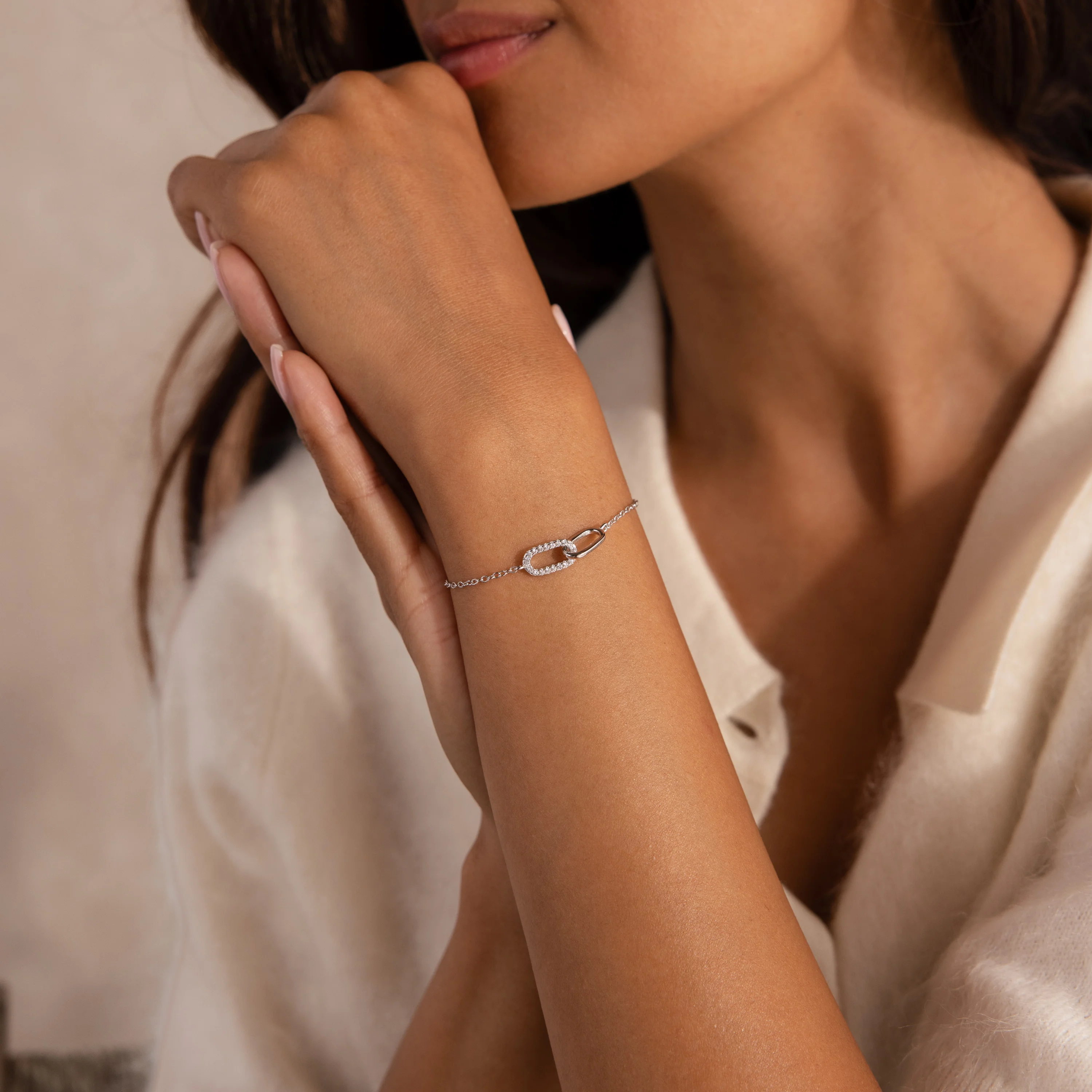 Pave Linked Pendant Bracelet - Image 9