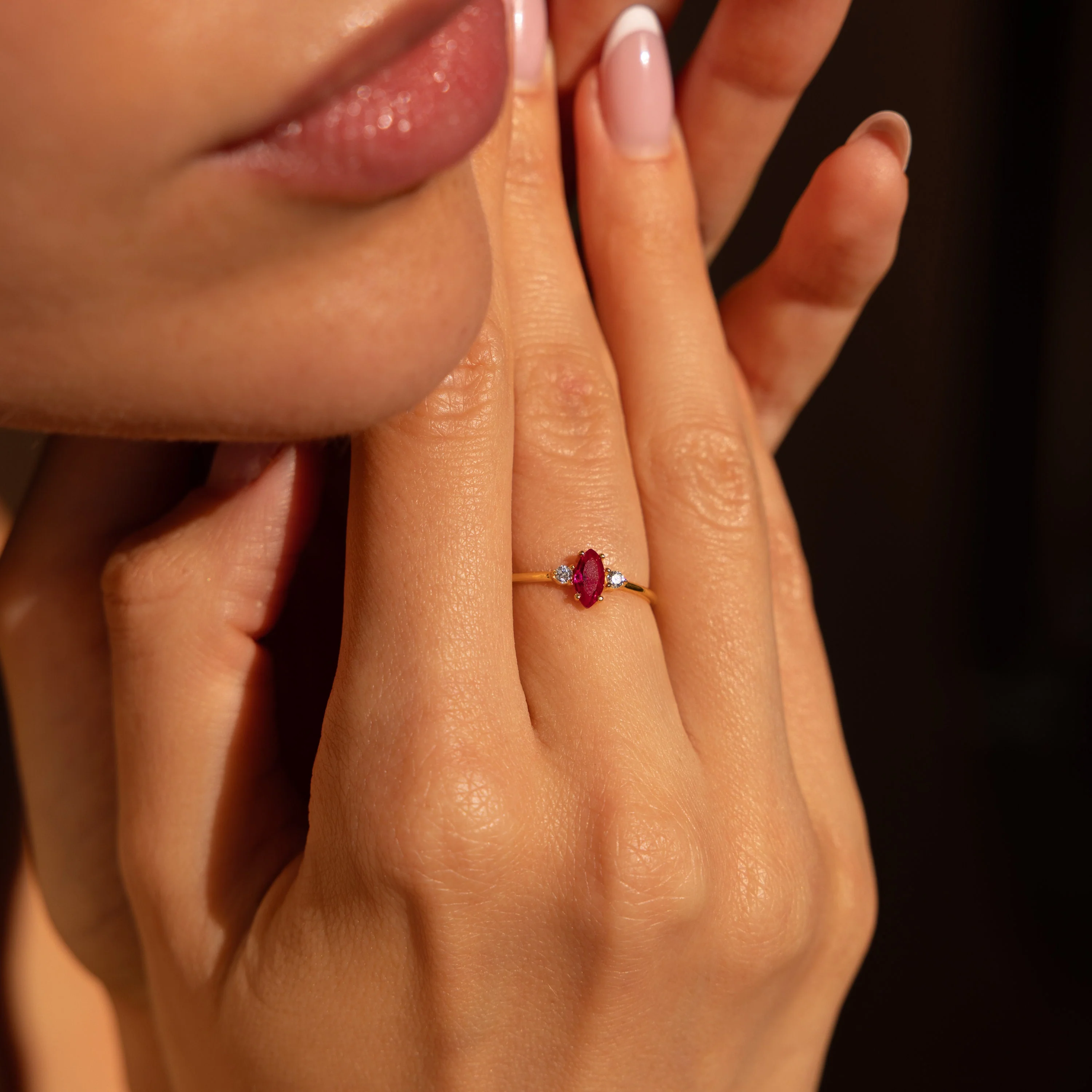 Pave Marquise Birthstone Ring - Image 7