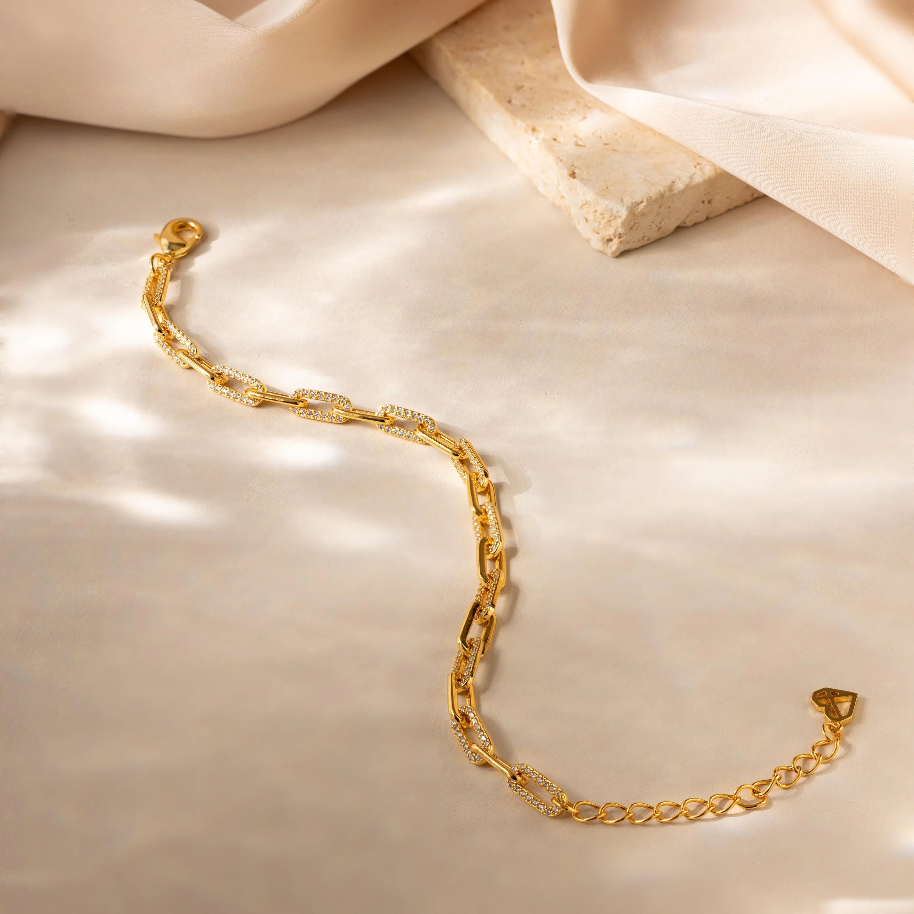 Pave Paperclip Chain Bracelet - Image 3