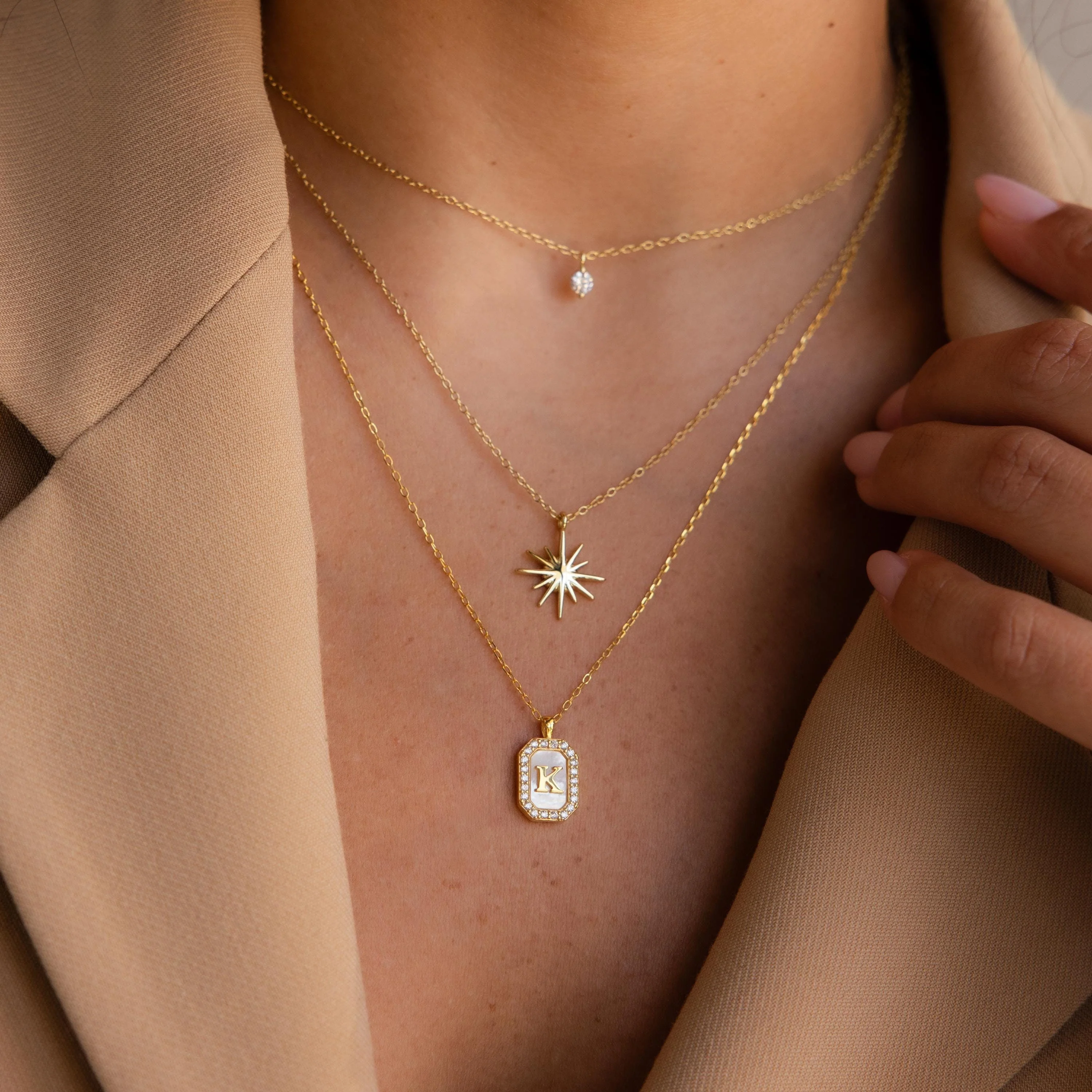 Pave Pearl Initial Necklace - Image 6