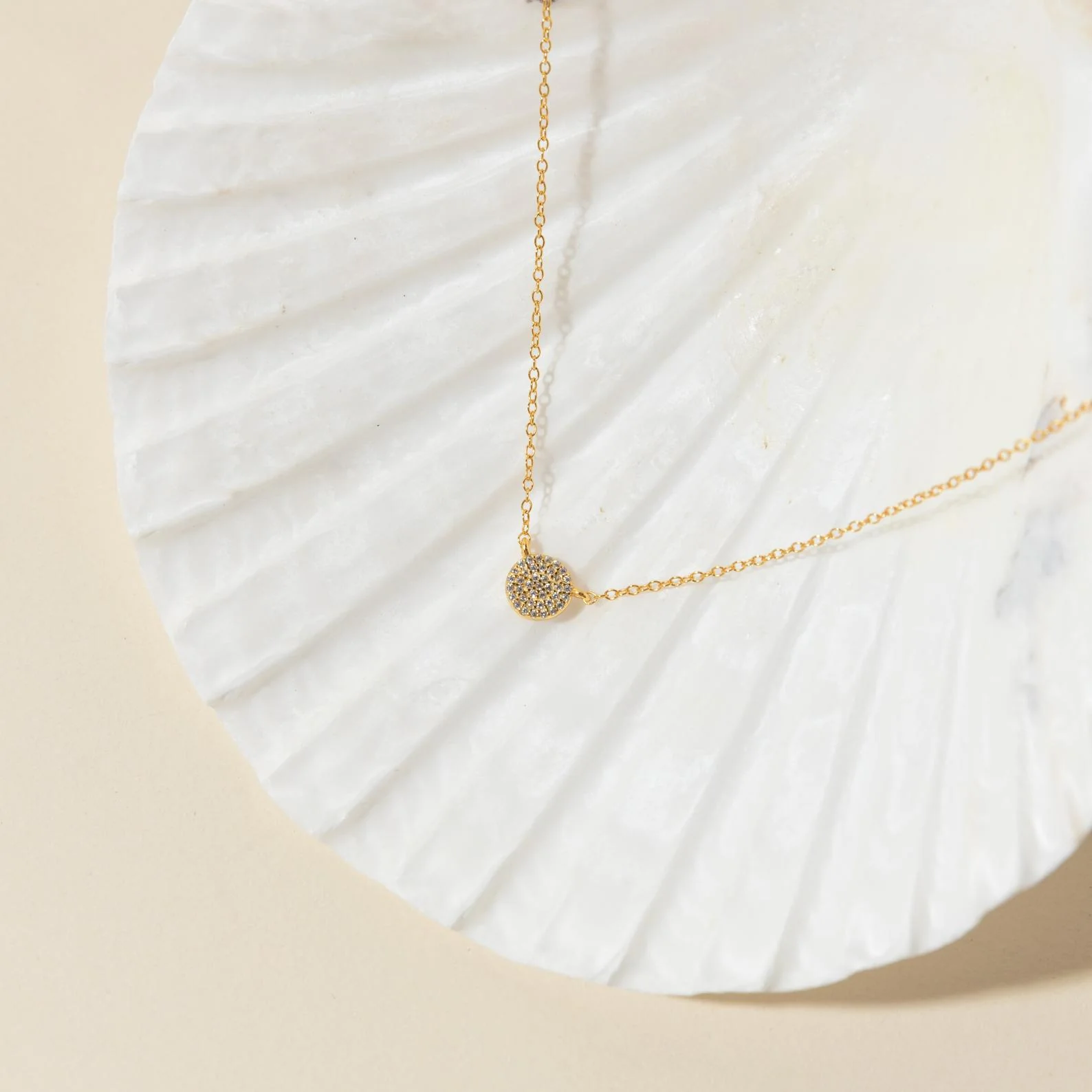 Pave Round Necklace - Image 2