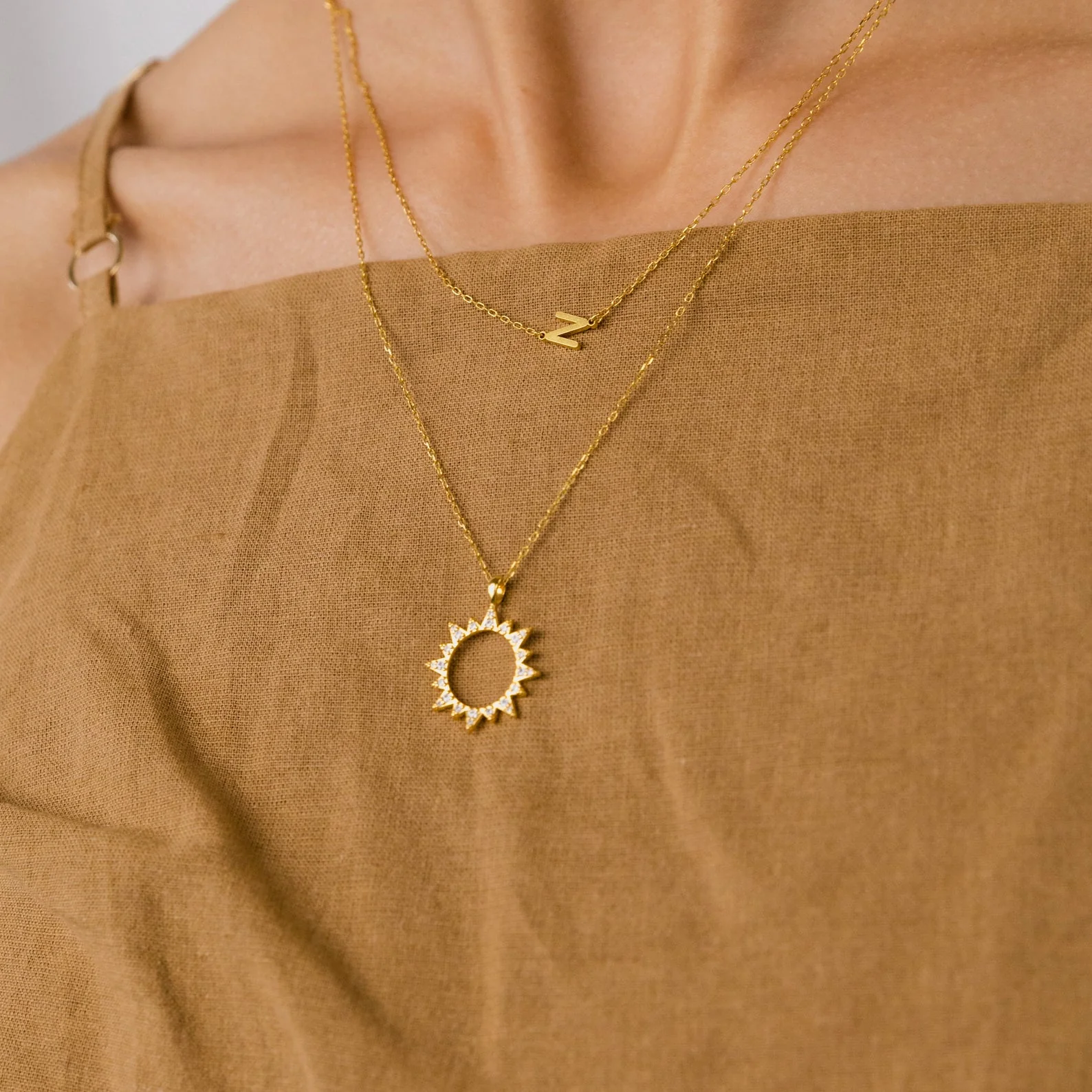 Pave Sun Necklace - Image 7