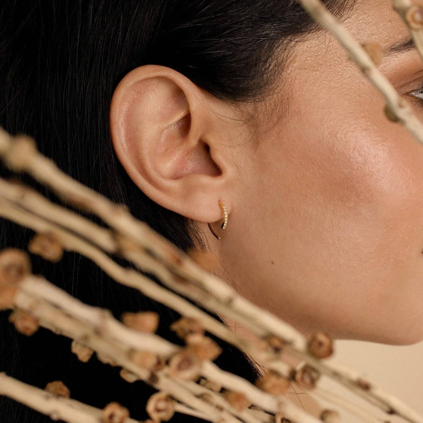 Pave Wire Diamond Hoops - Image 3