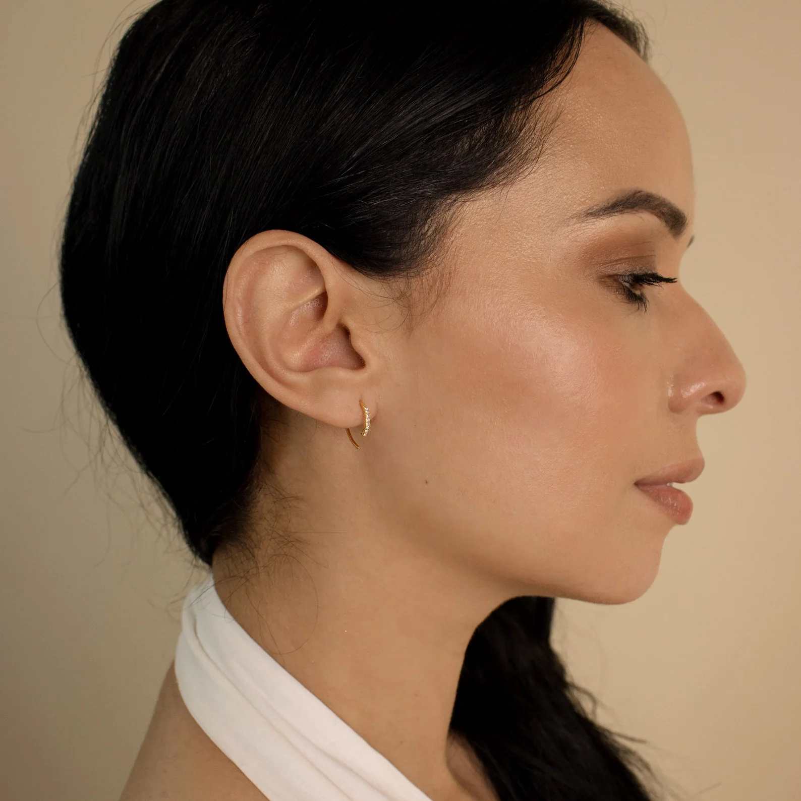 Pave Wire Diamond Hoops - Image 7