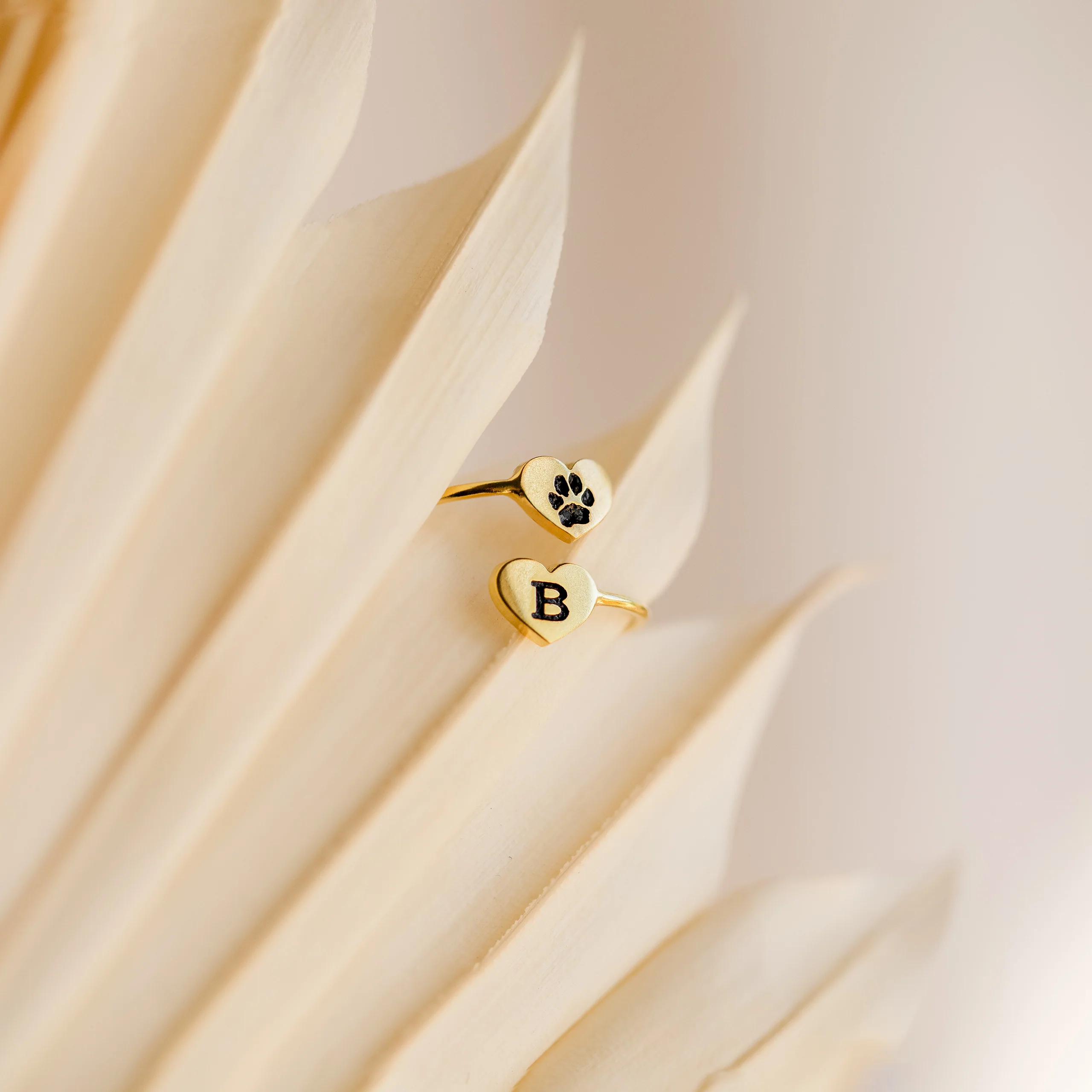 Paw Print Duo Heart Ring - Image 6