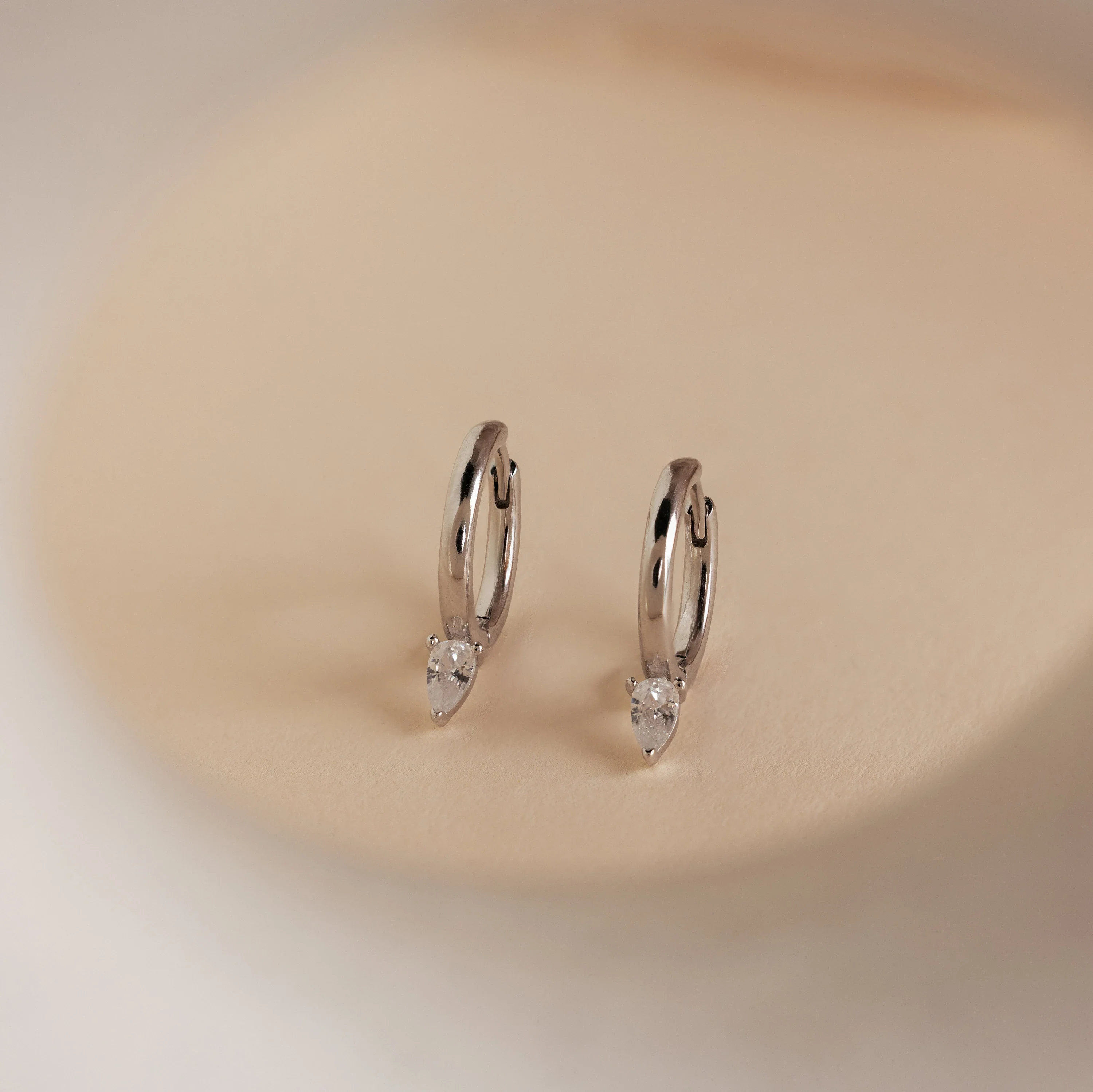 Pear Diamond Drop Hoops - Image 5