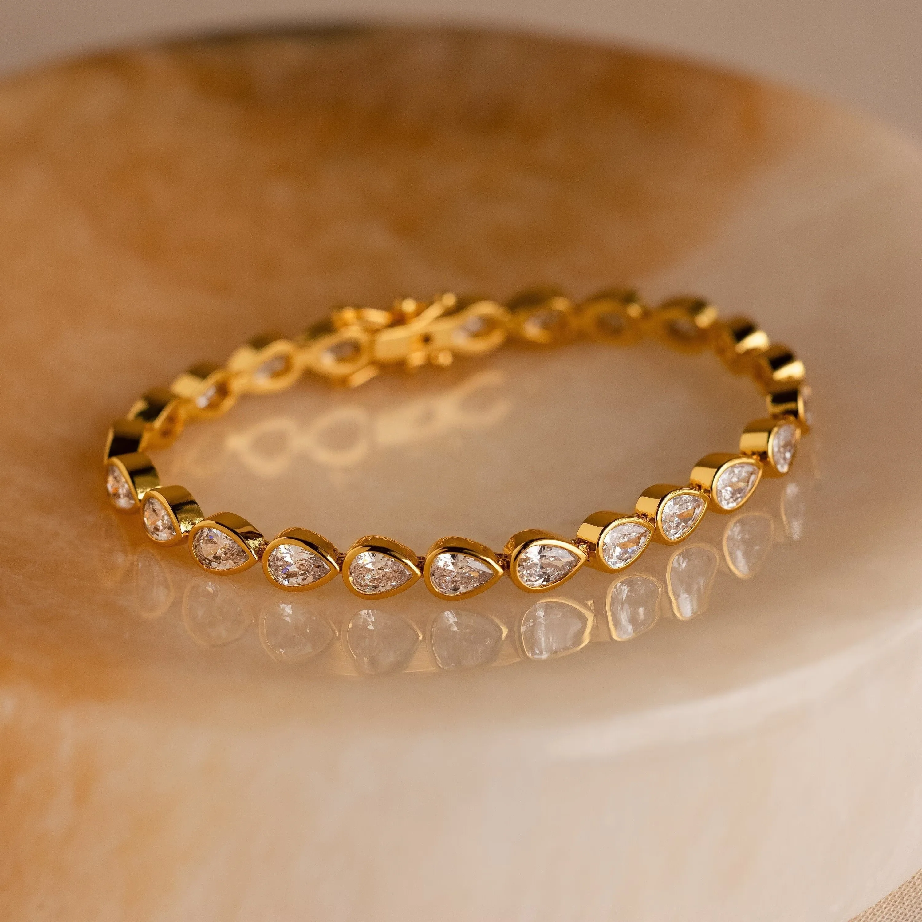 Pear Diamond Tennis Bracelet