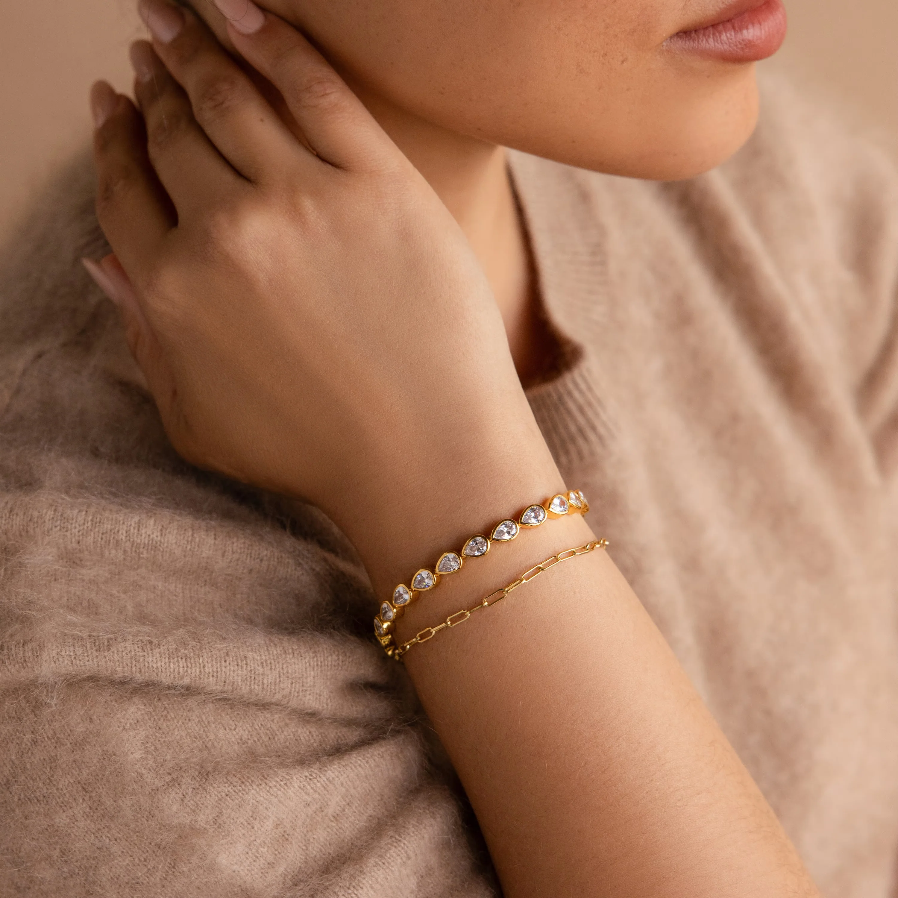 Pear Diamond Tennis Bracelet - Image 6
