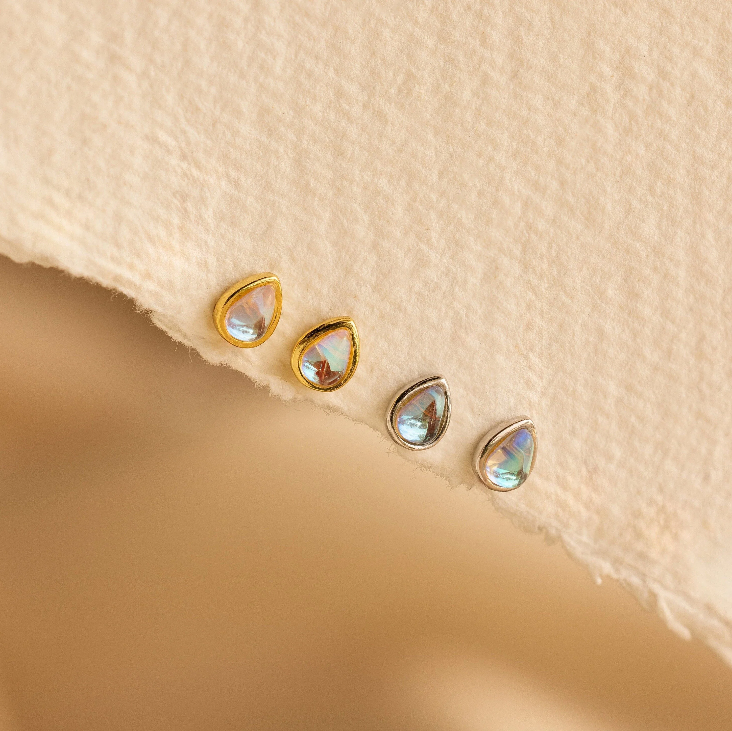 Pear Moonstone Studs - Image 3