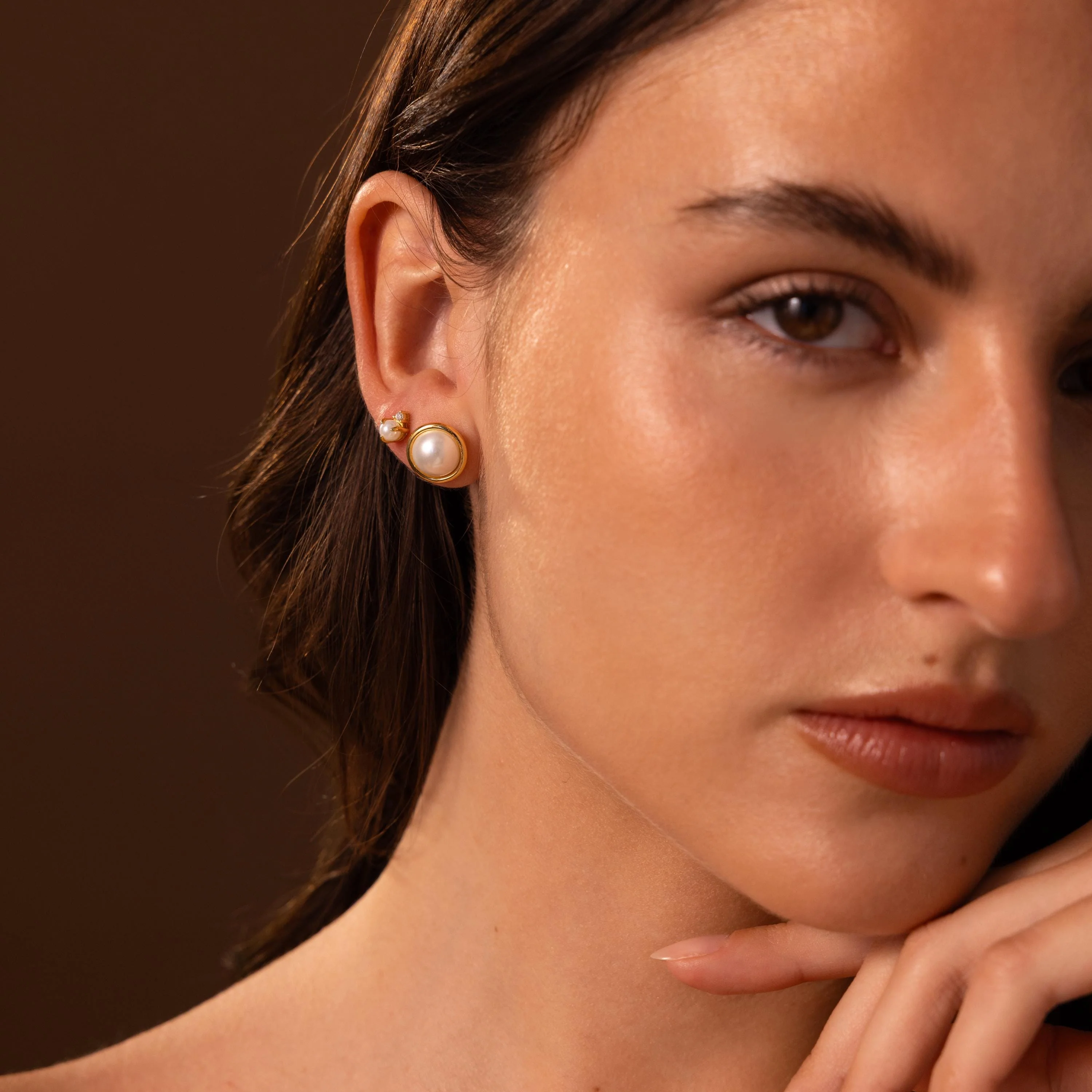 Pearl Bezel Studs - Image 5