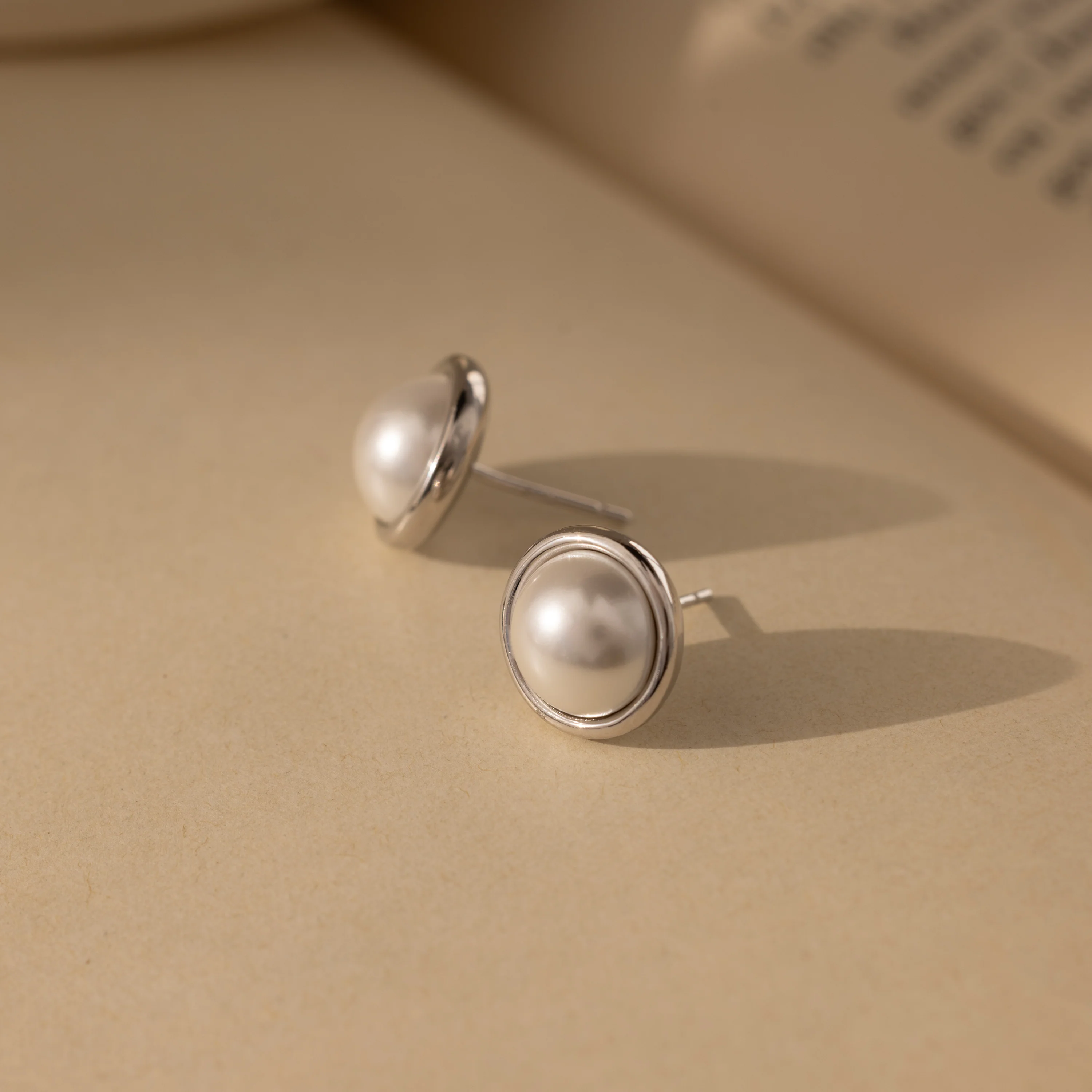 Pearl Bezel Studs - Image 6