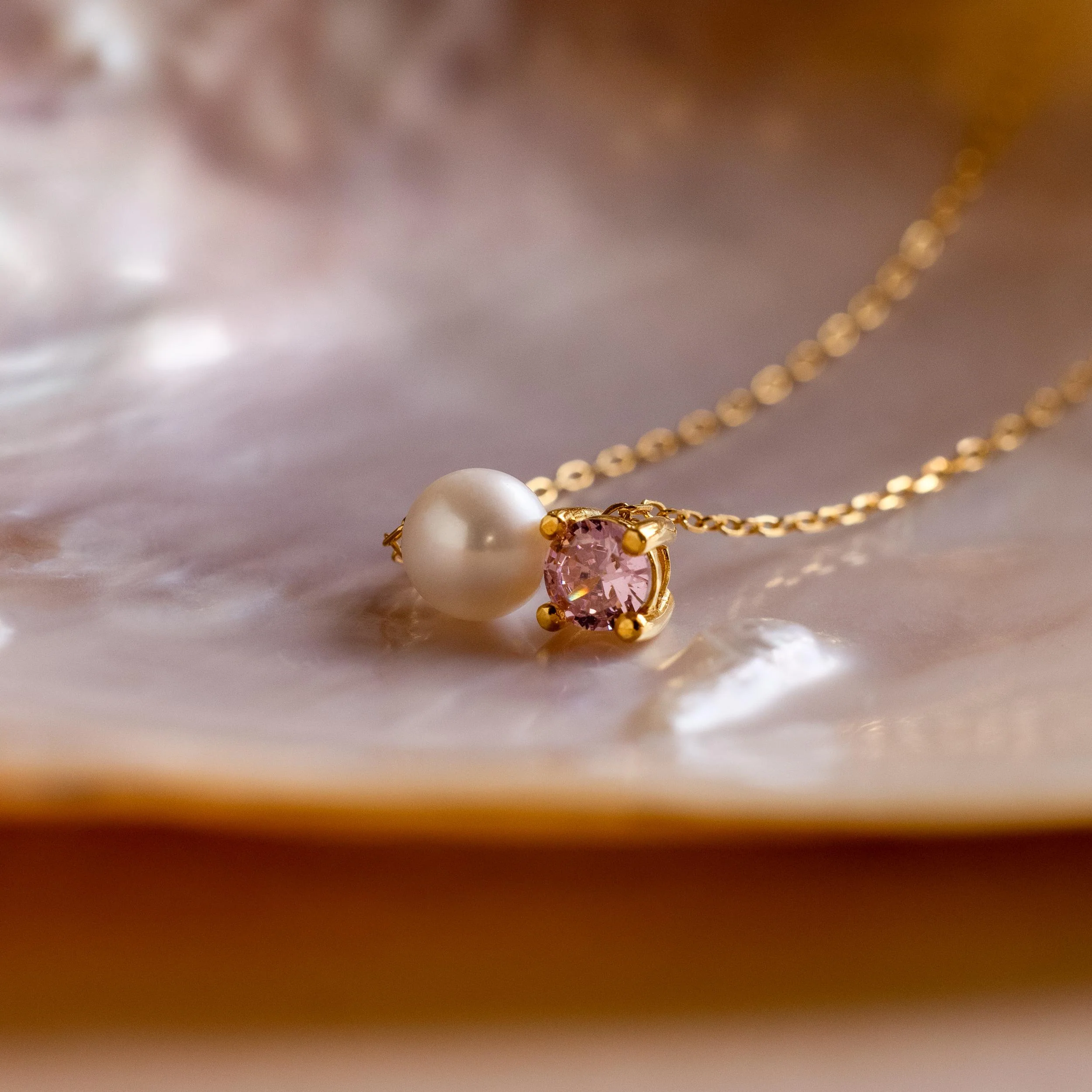 Pearl & Birthstone Necklace - Image 4