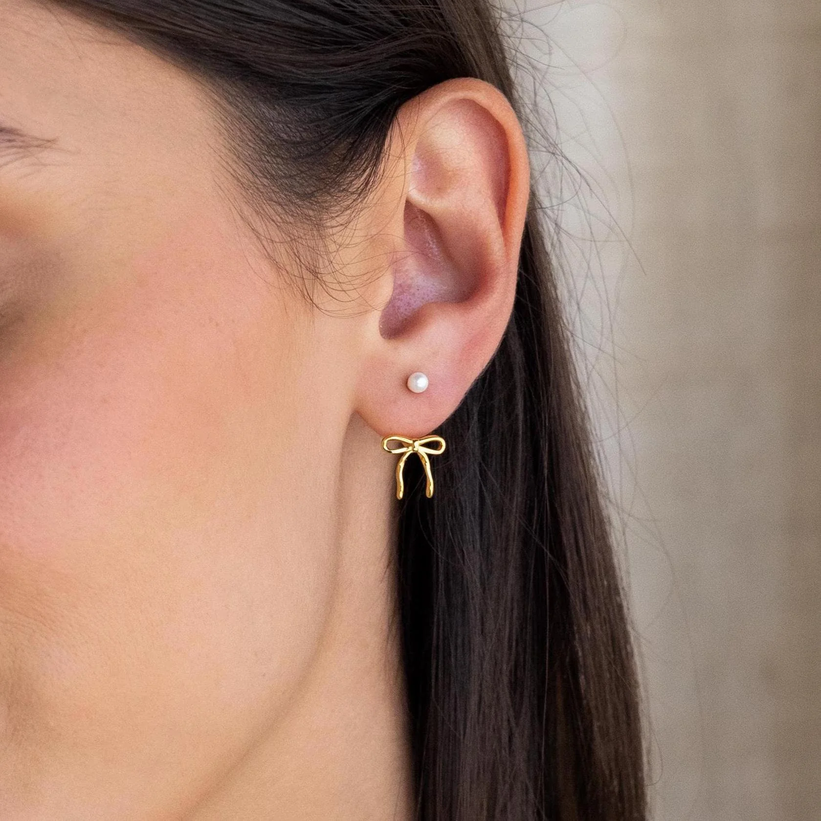 Pearl & Bow Ear Jackets - Image 3