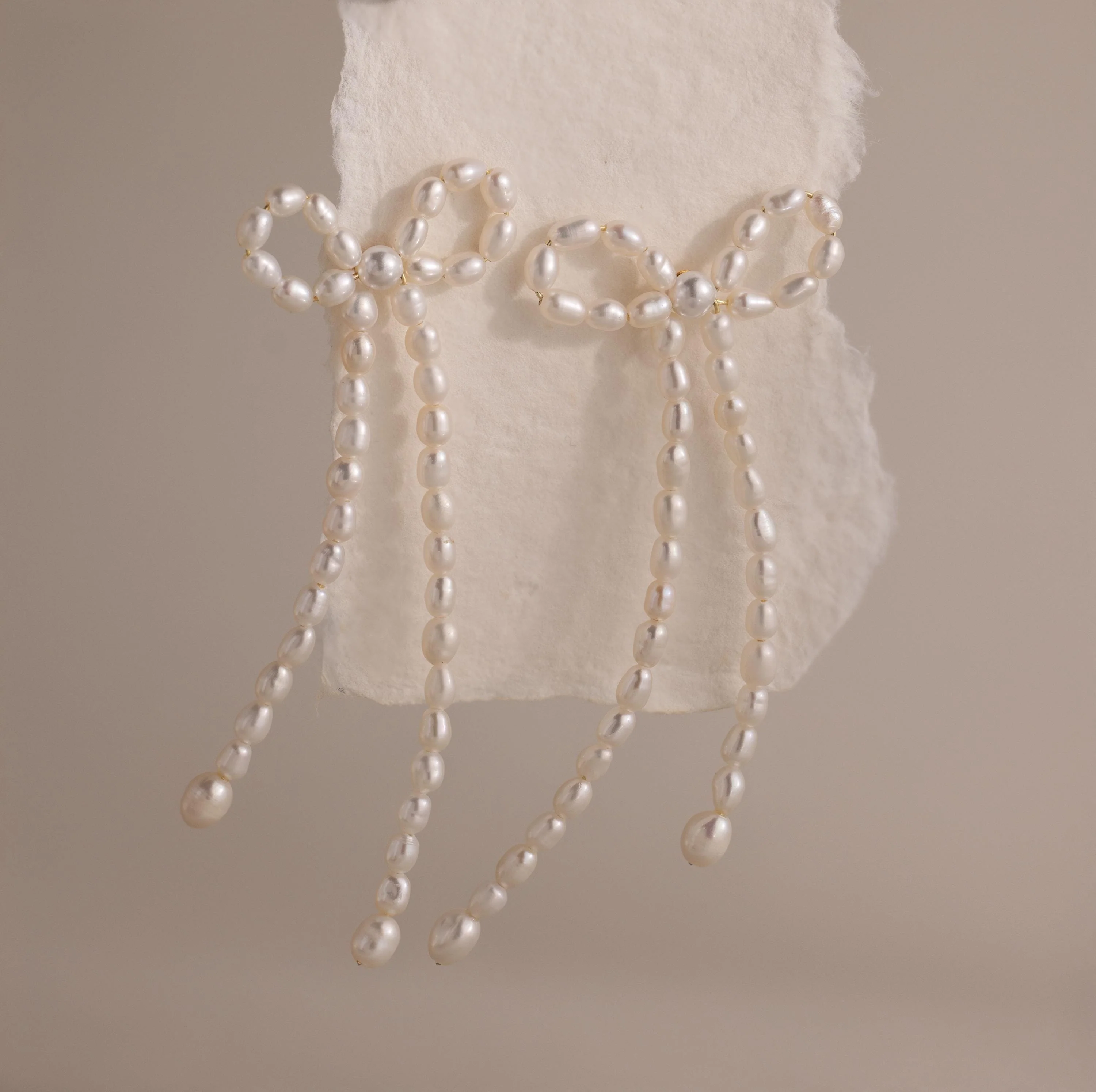 Pearl Bow Earrings