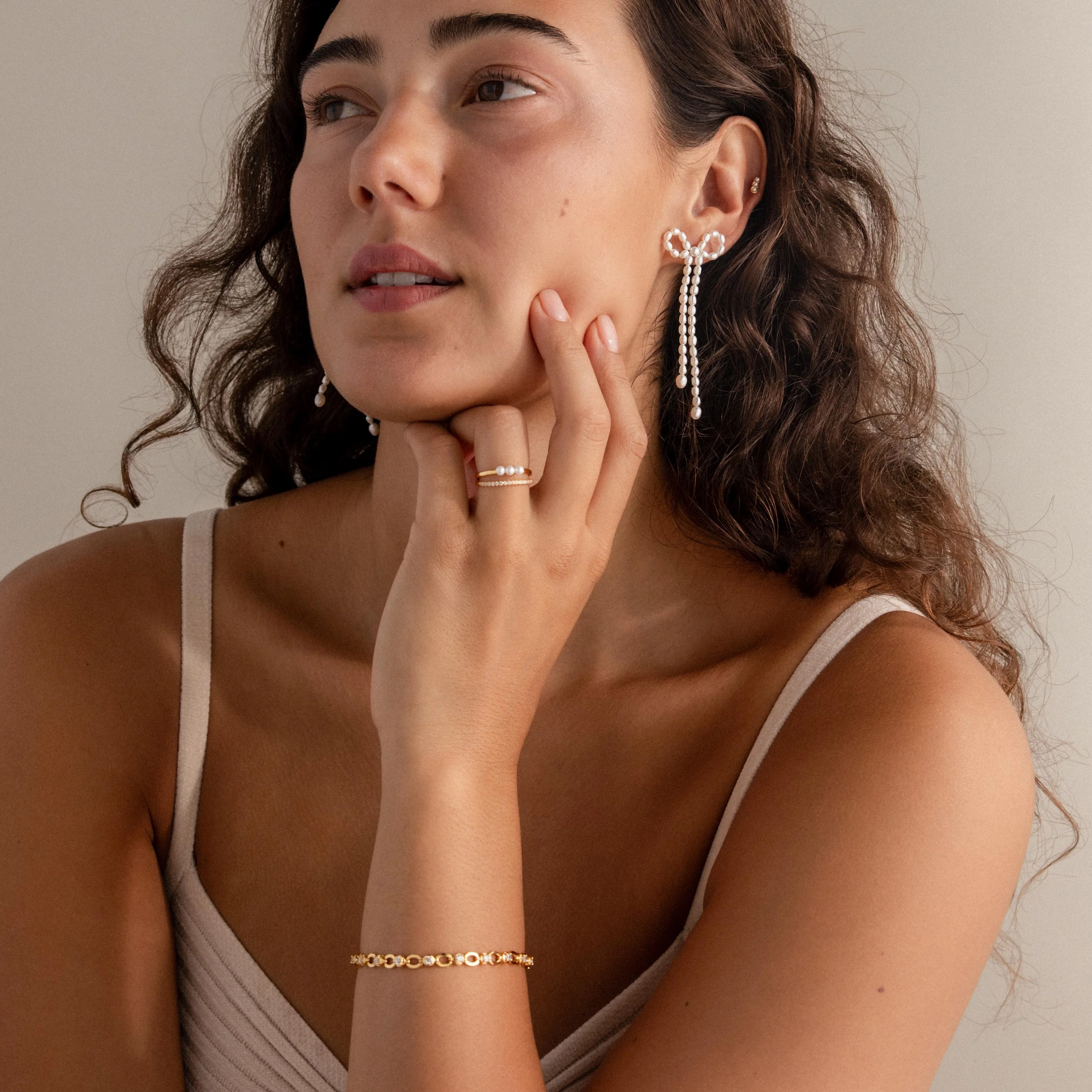 Pearl Bow Earrings - Image 5