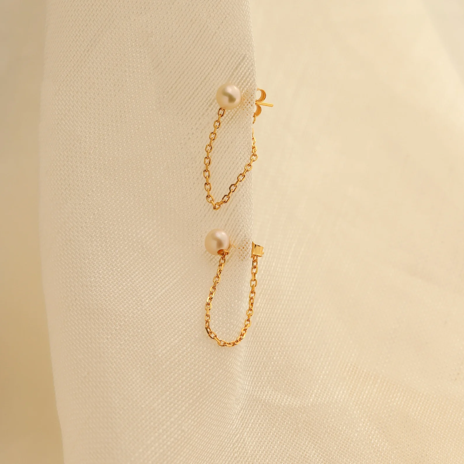 Pearl Chain Studs - Image 2