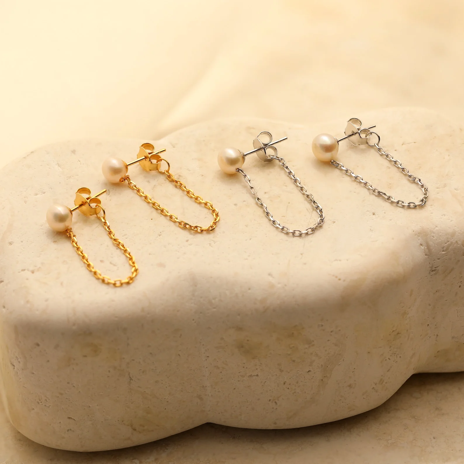 Pearl Chain Studs - Image 3