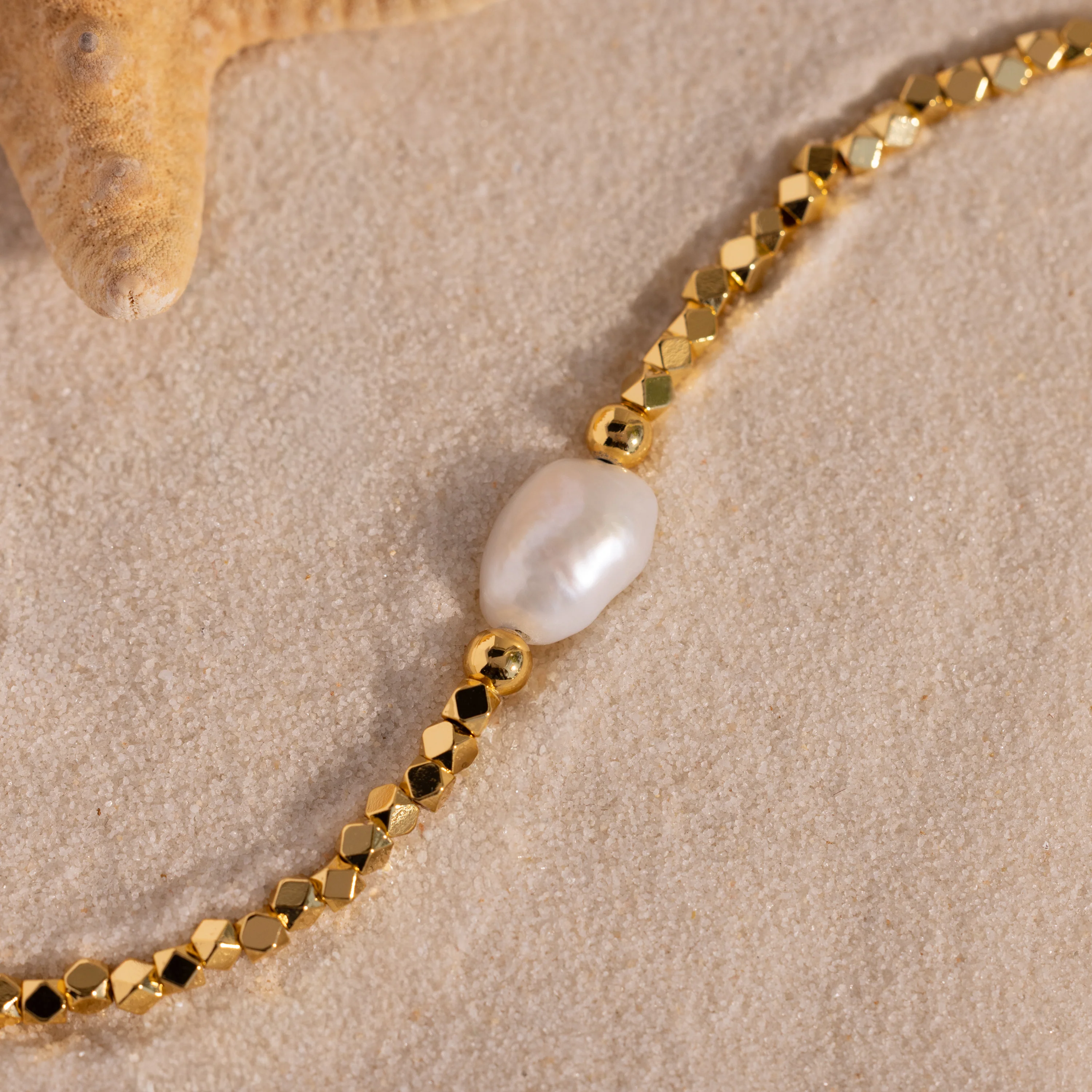 Pearl Charm Beaded Bracelet in 18K Gold - Image 5