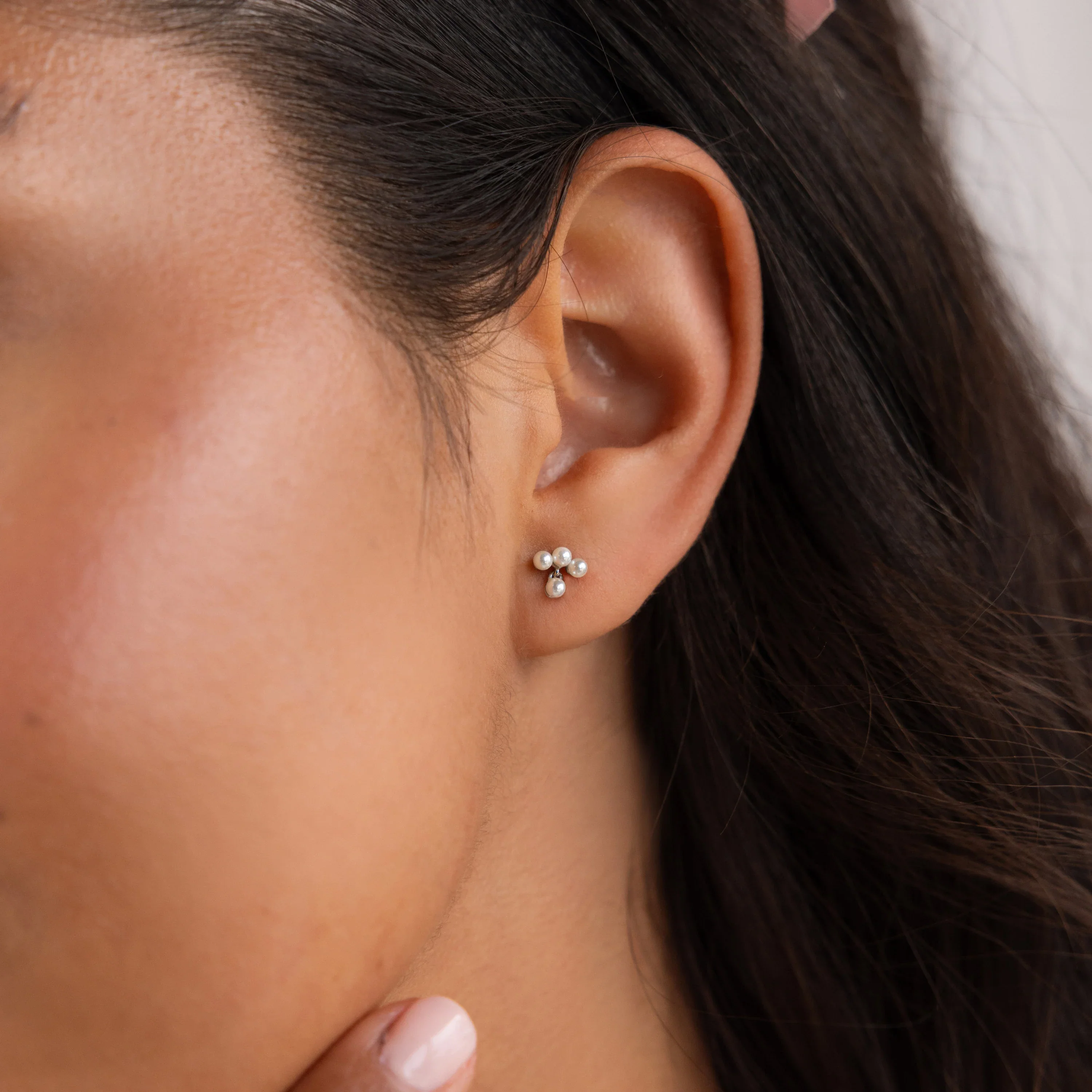 Pearl Cluster Drop Studs - Image 4