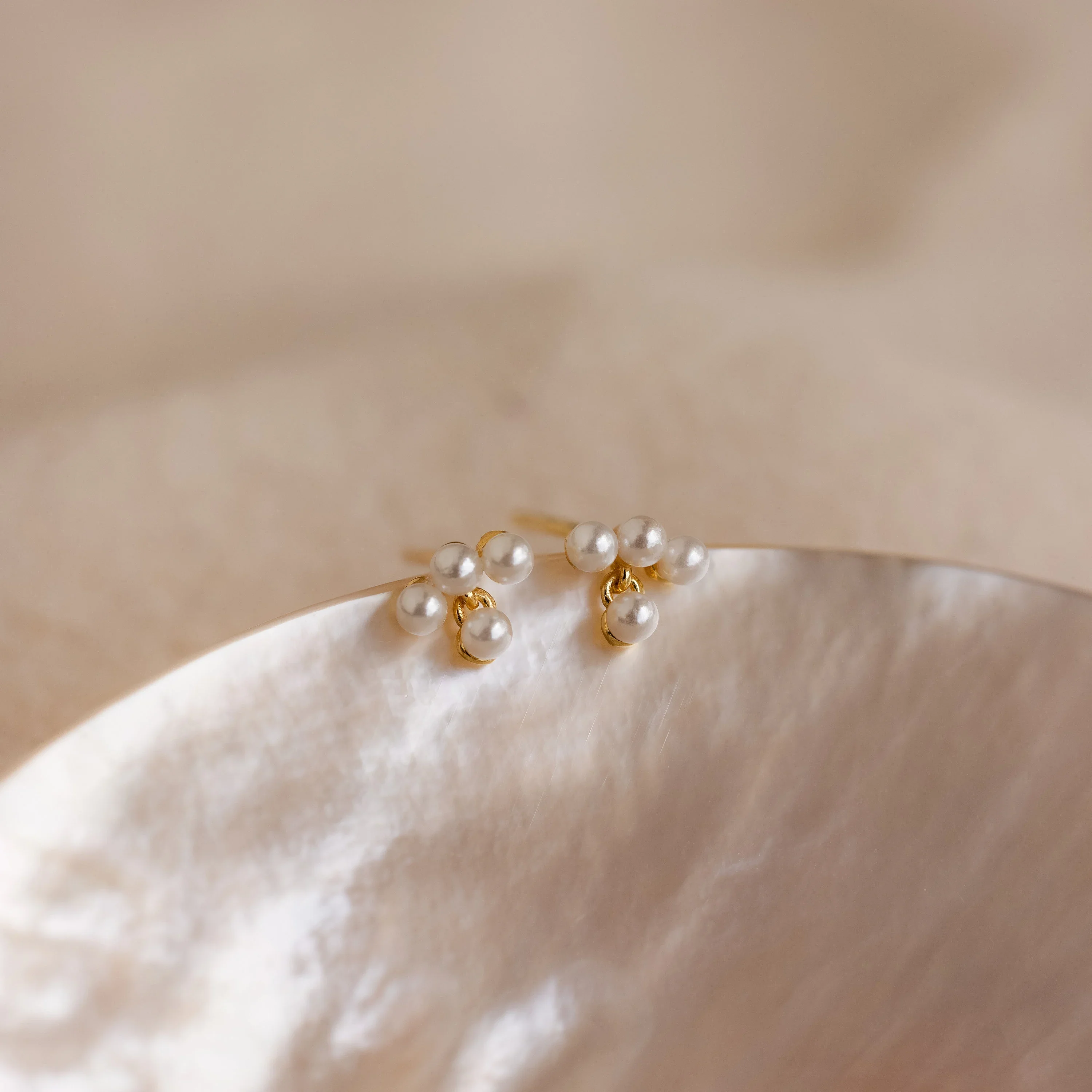 Pearl Cluster Drop Studs - Image 5
