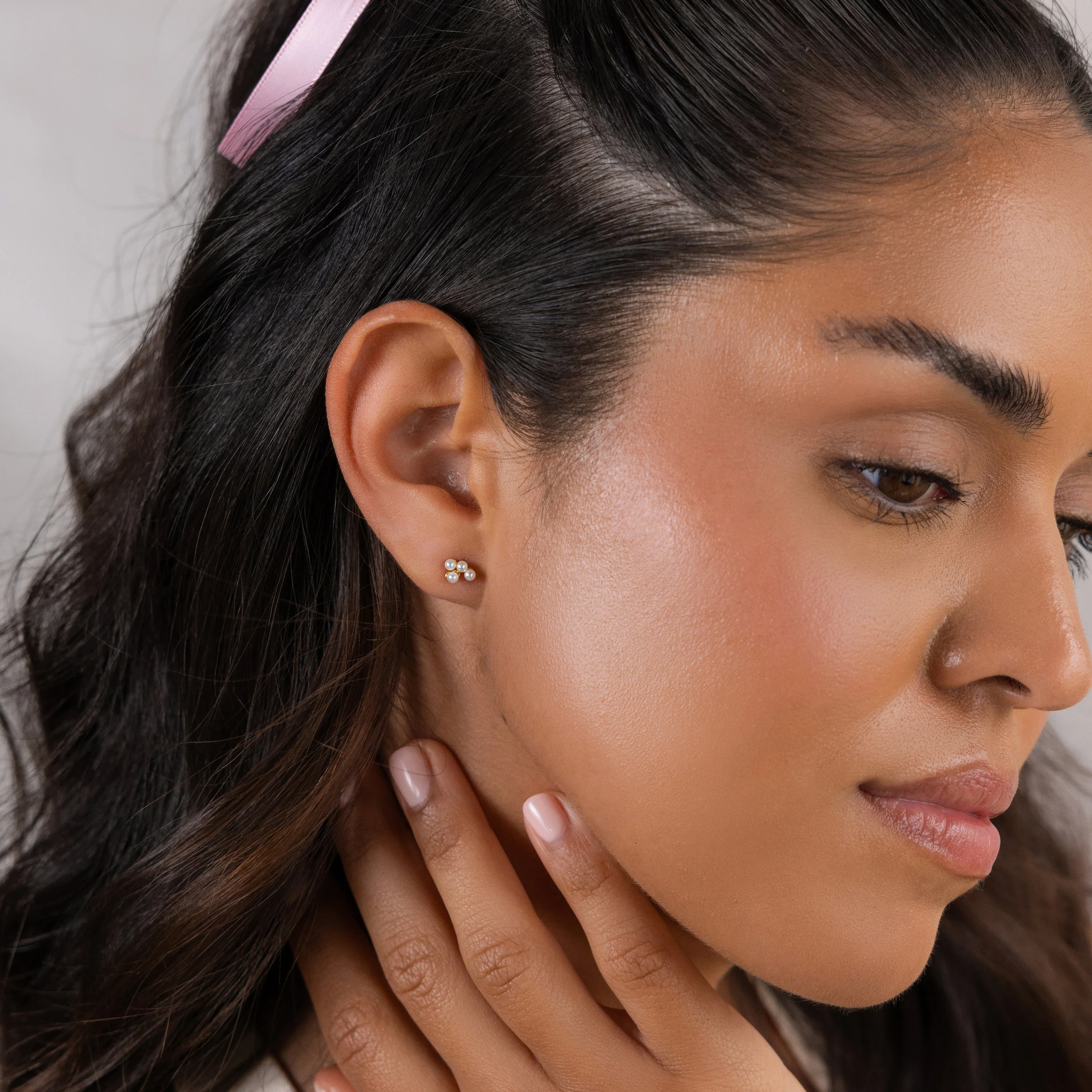Pearl Cluster Drop Studs - Image 6