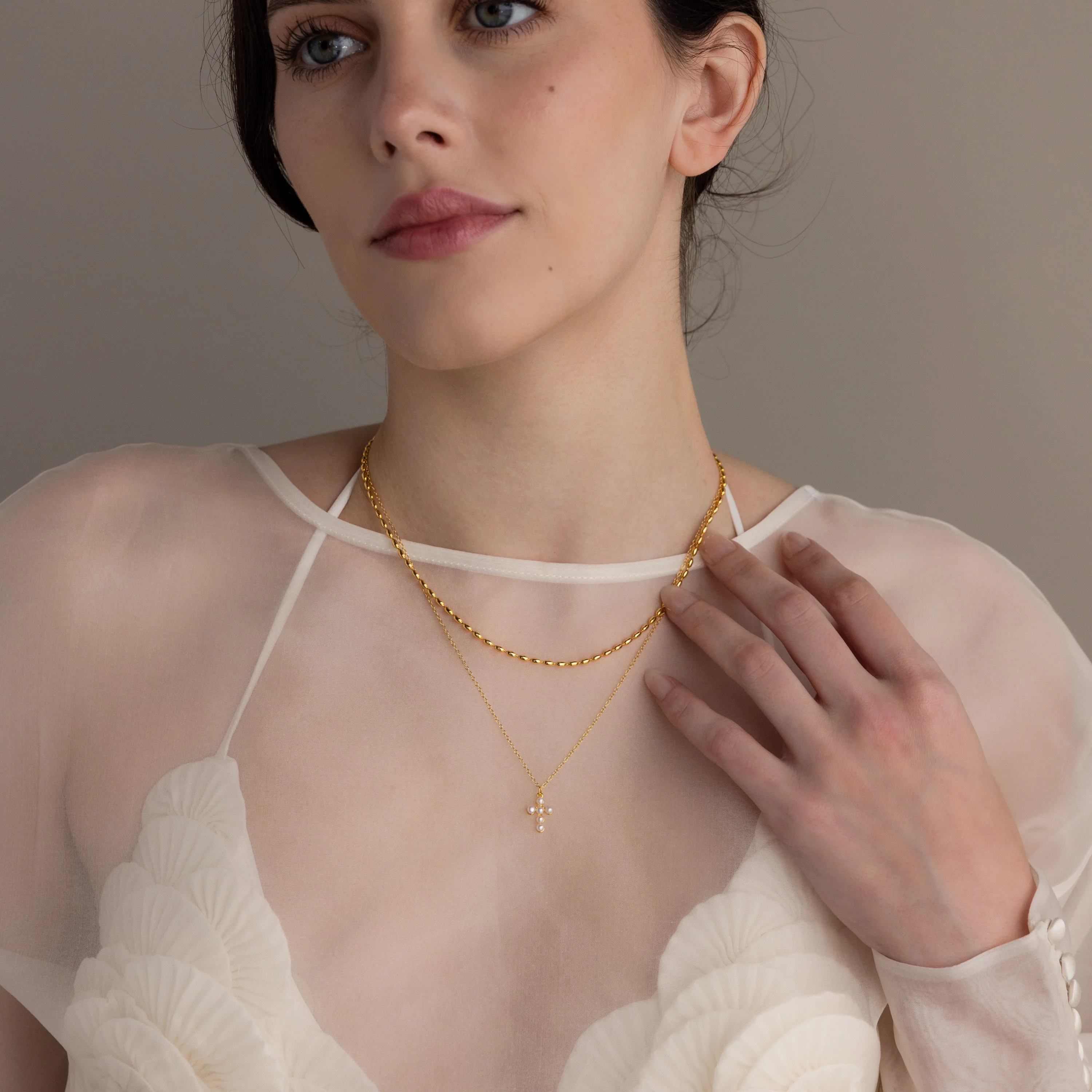 Pearl Cross Necklace - Image 10
