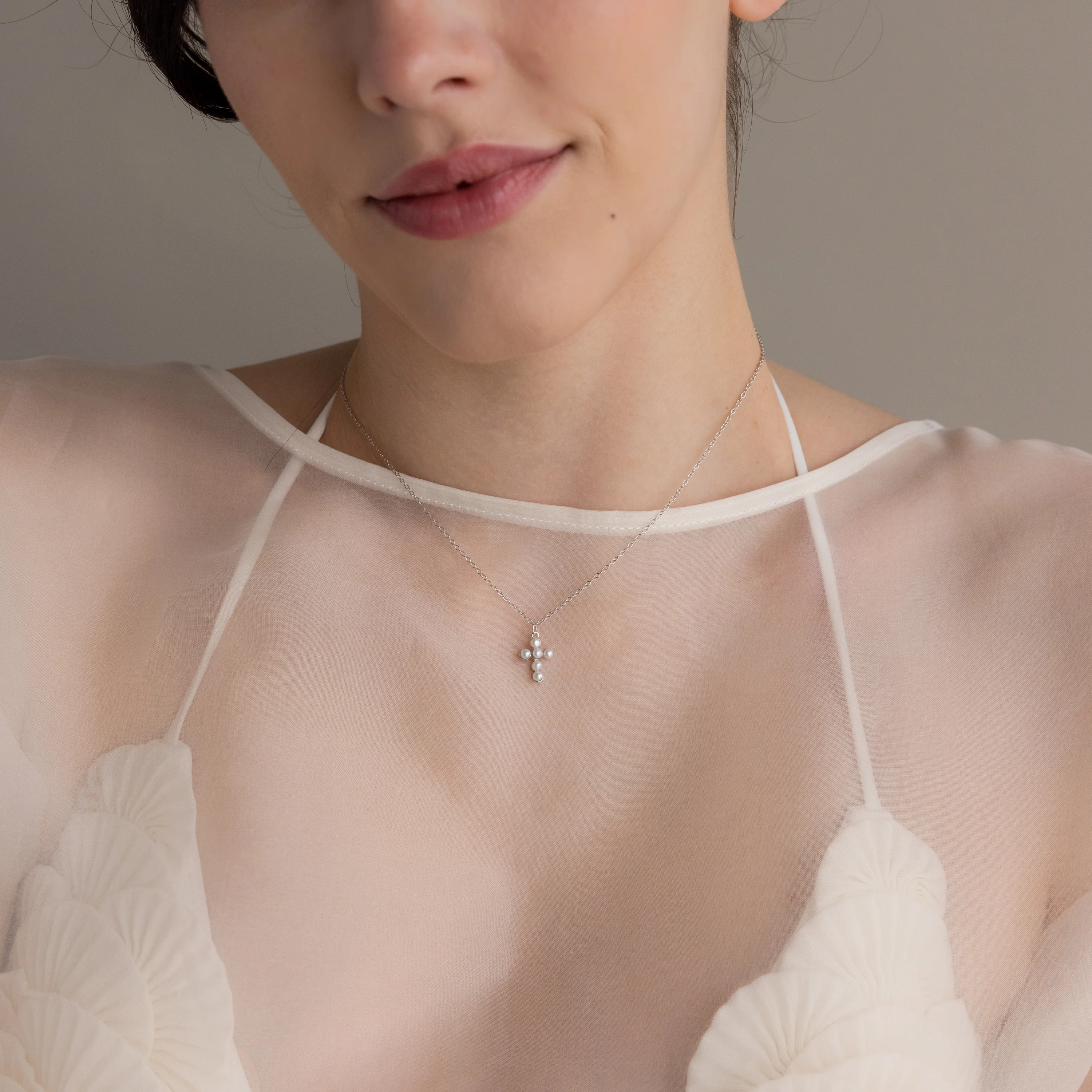 Pearl Cross Necklace - Image 6