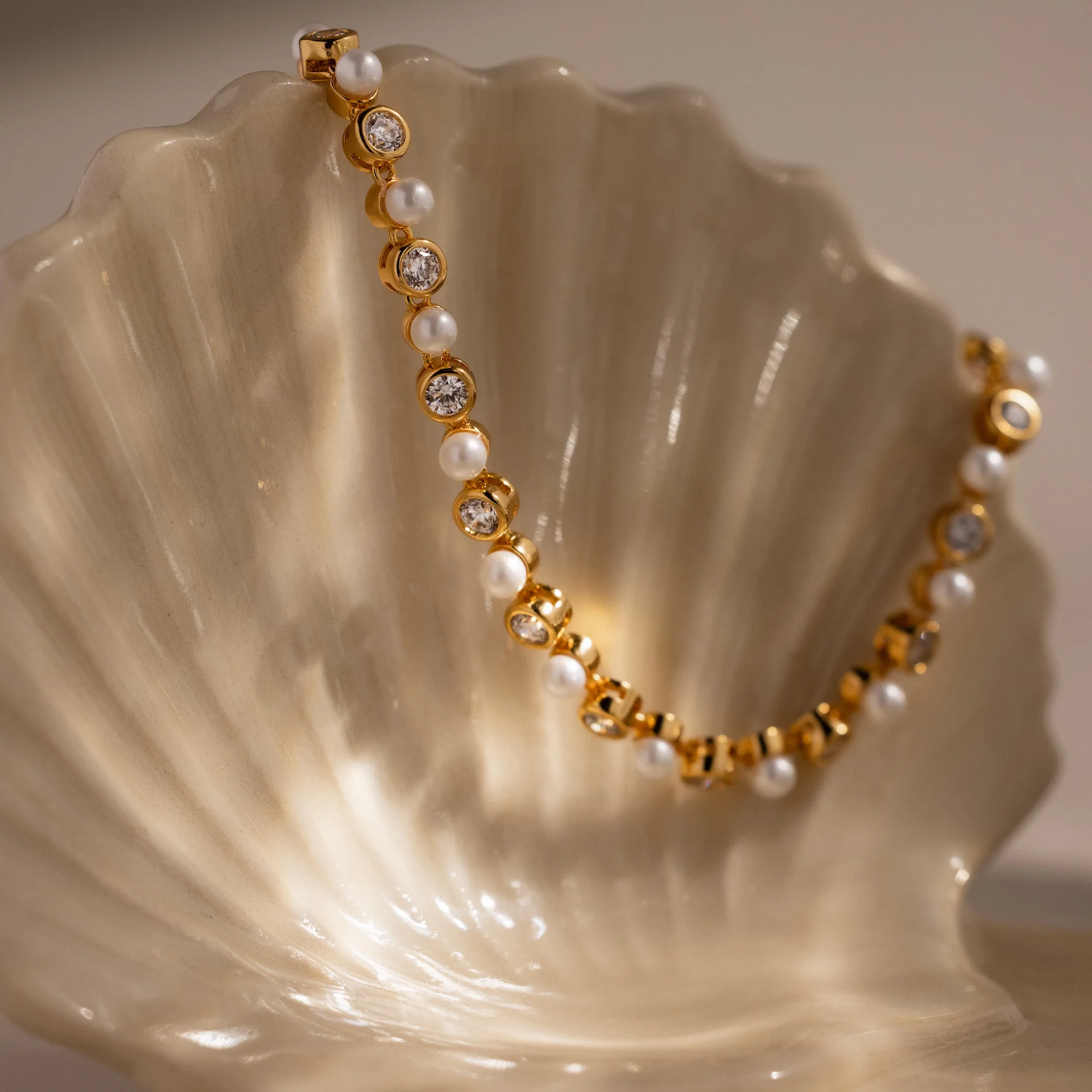 Pearl & Diamond Tennis Bracelet - Image 3