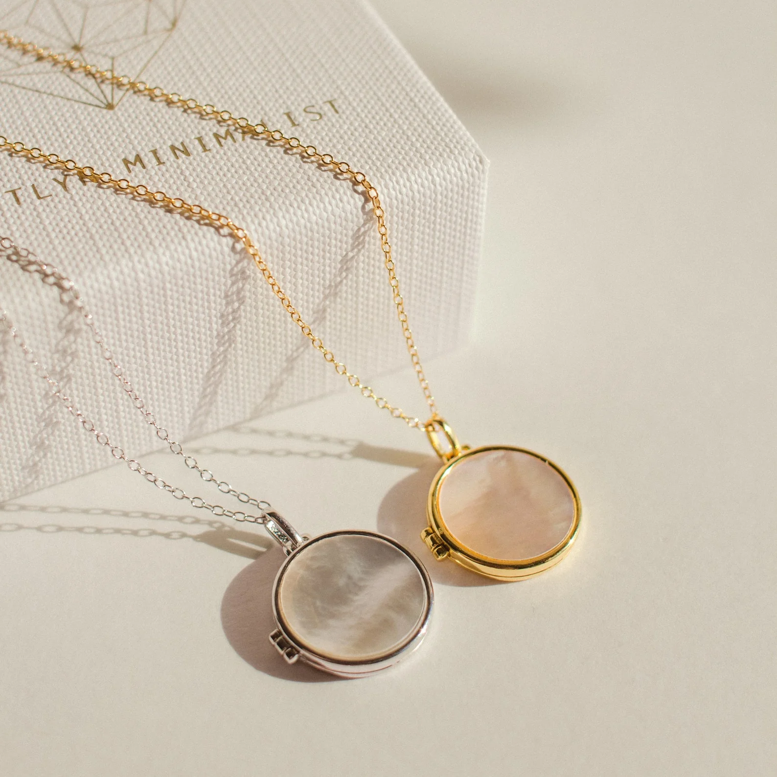 Pearl Disc Locket Necklace - Image 9