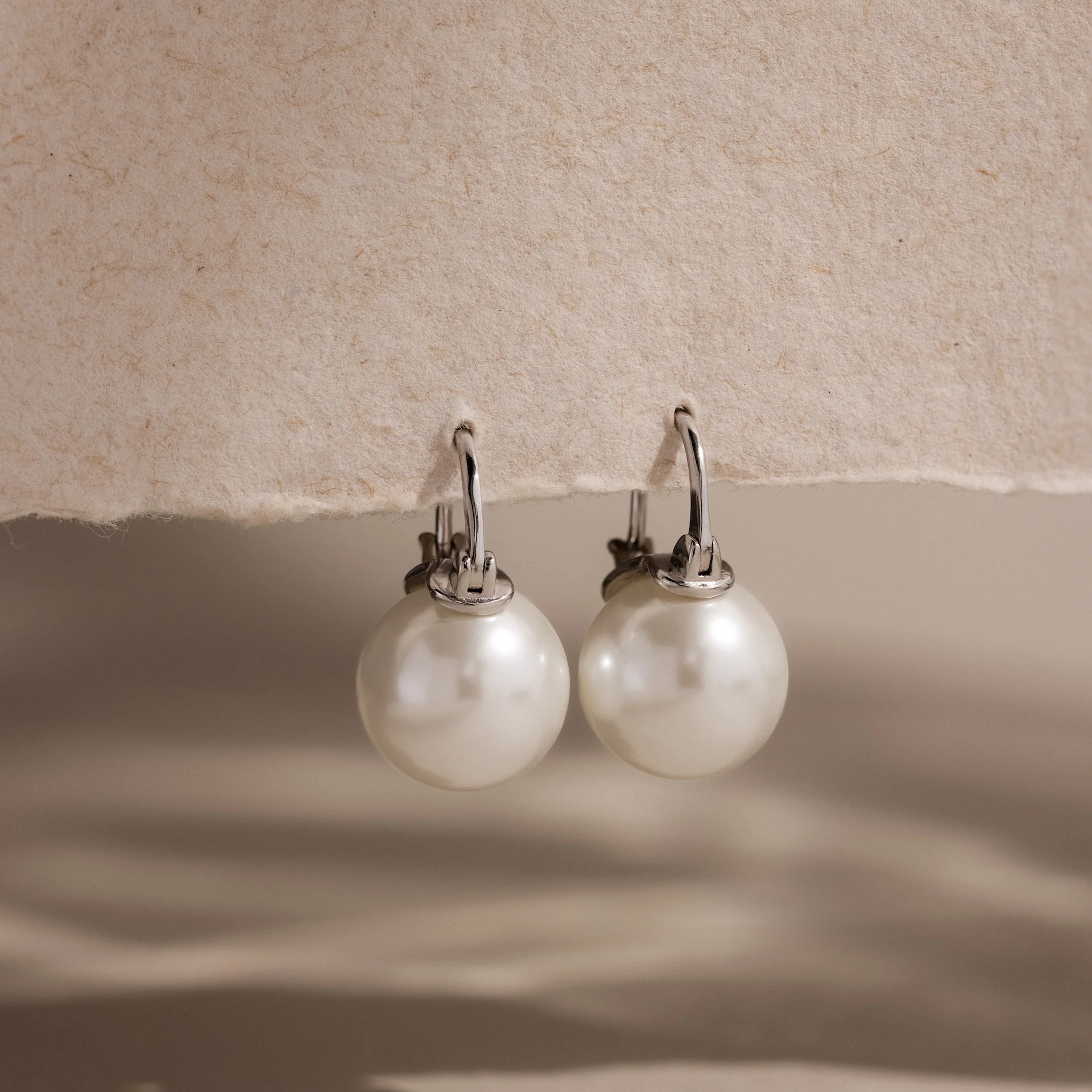 Pearl Dome Drop Earrings - Image 2