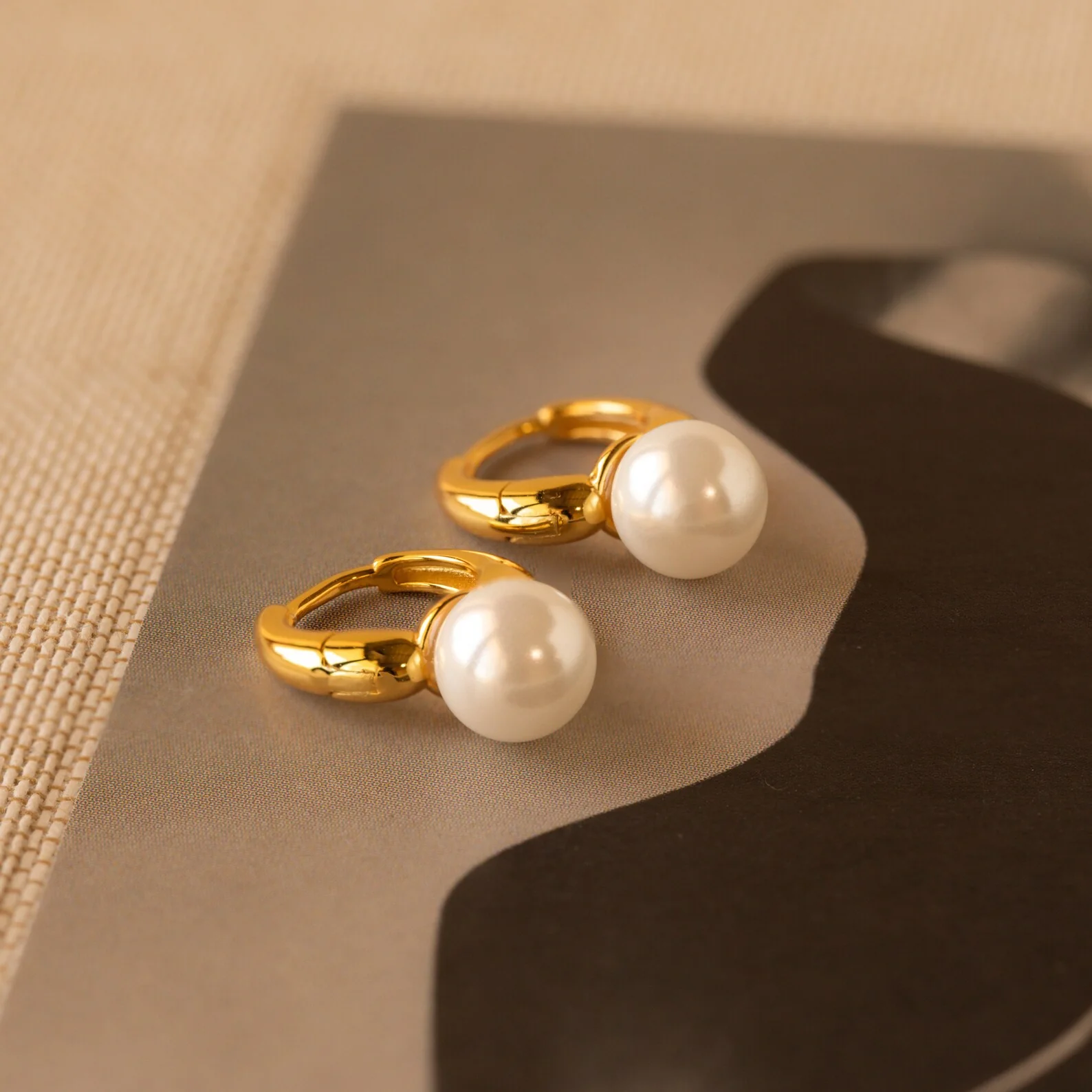 Pearl Drop Huggies - Image 3