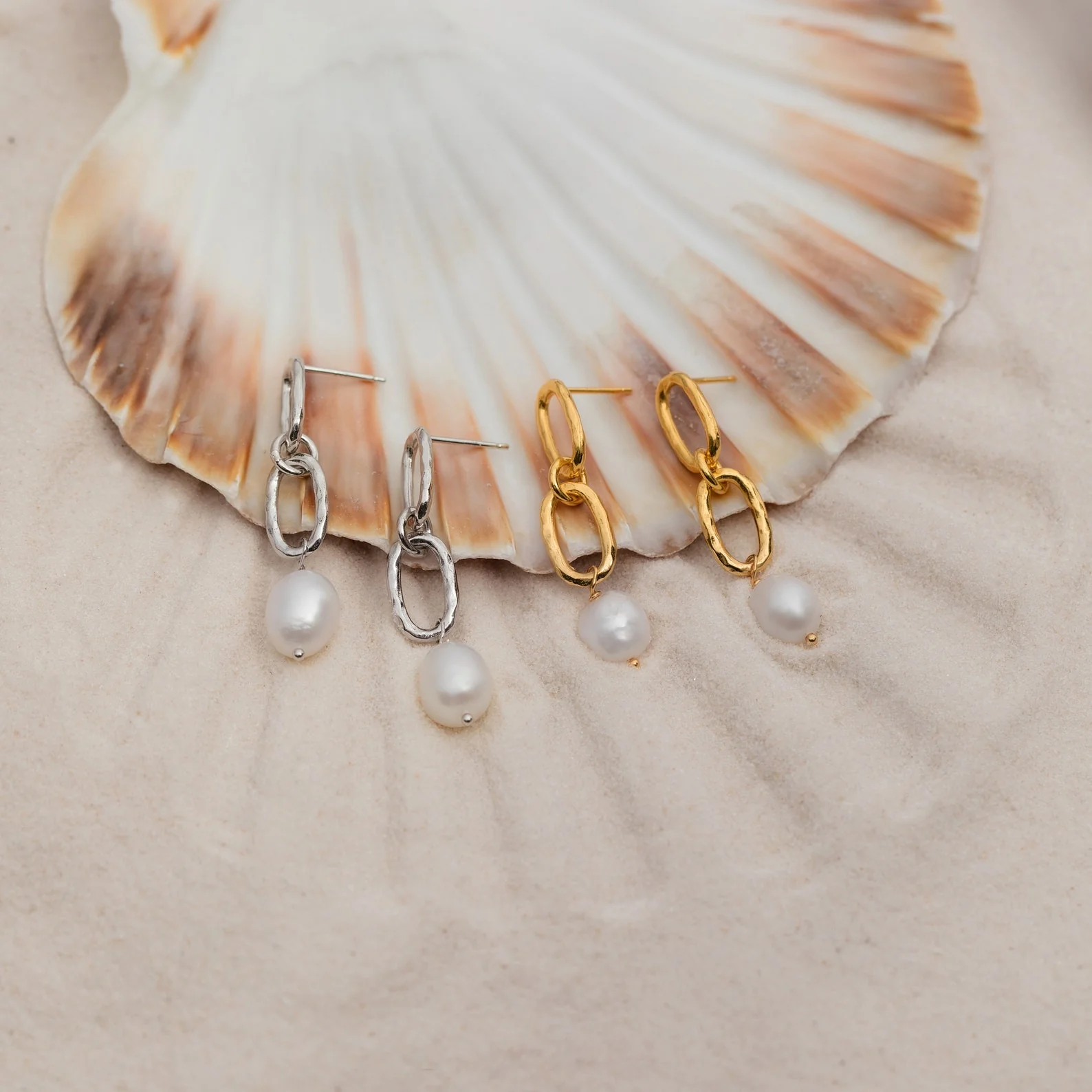 Pearl Drop Link Studs - Image 4
