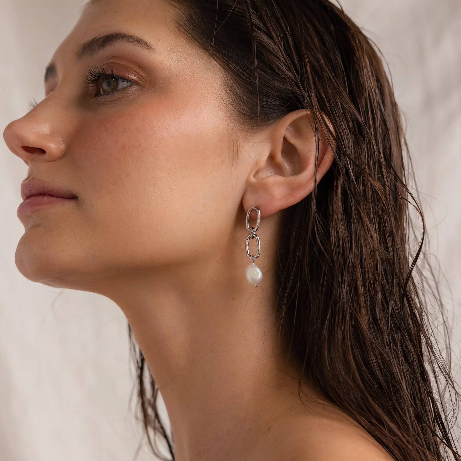 Pearl Drop Link Studs - Image 5