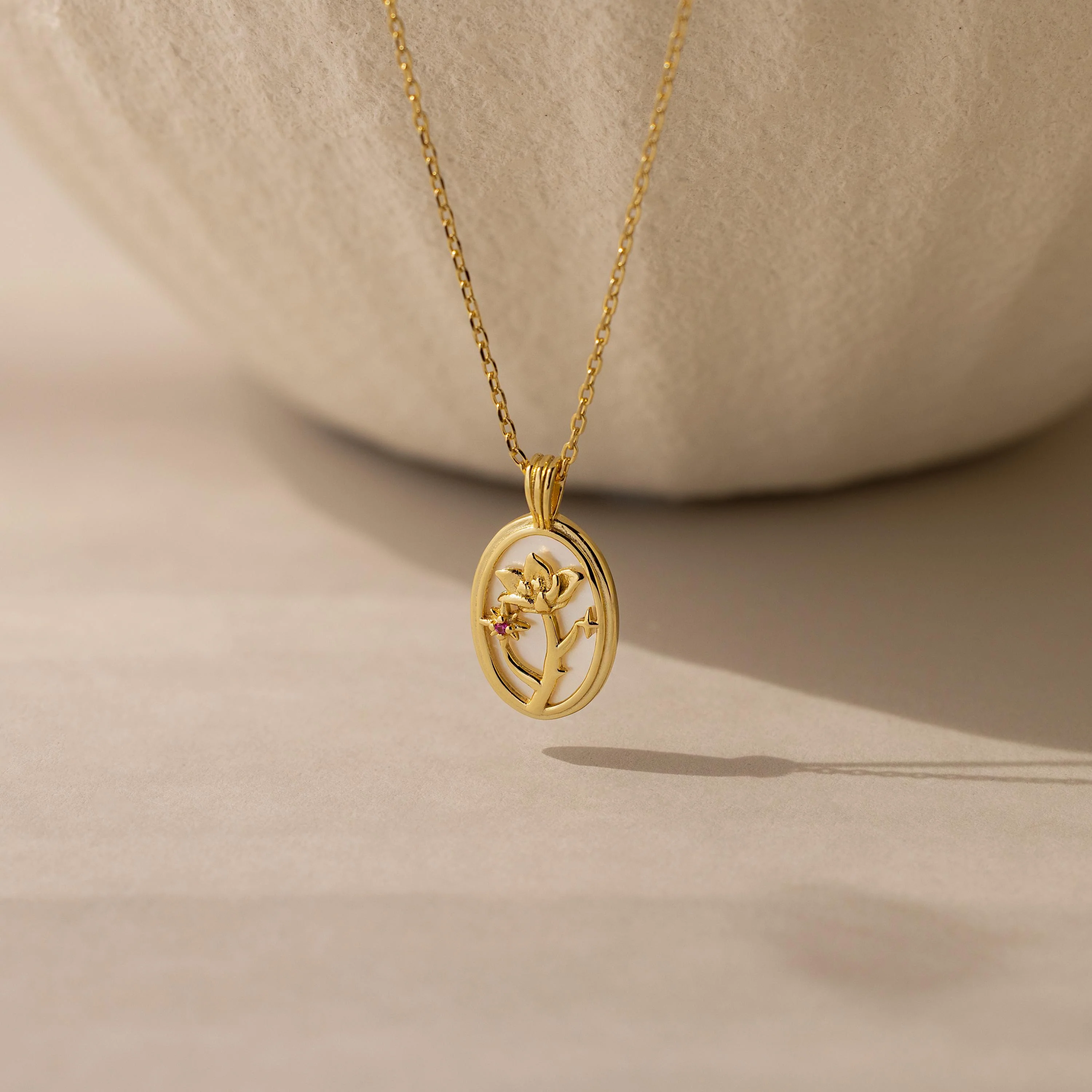 Pearl Flower Birthstone Necklace - Image 5