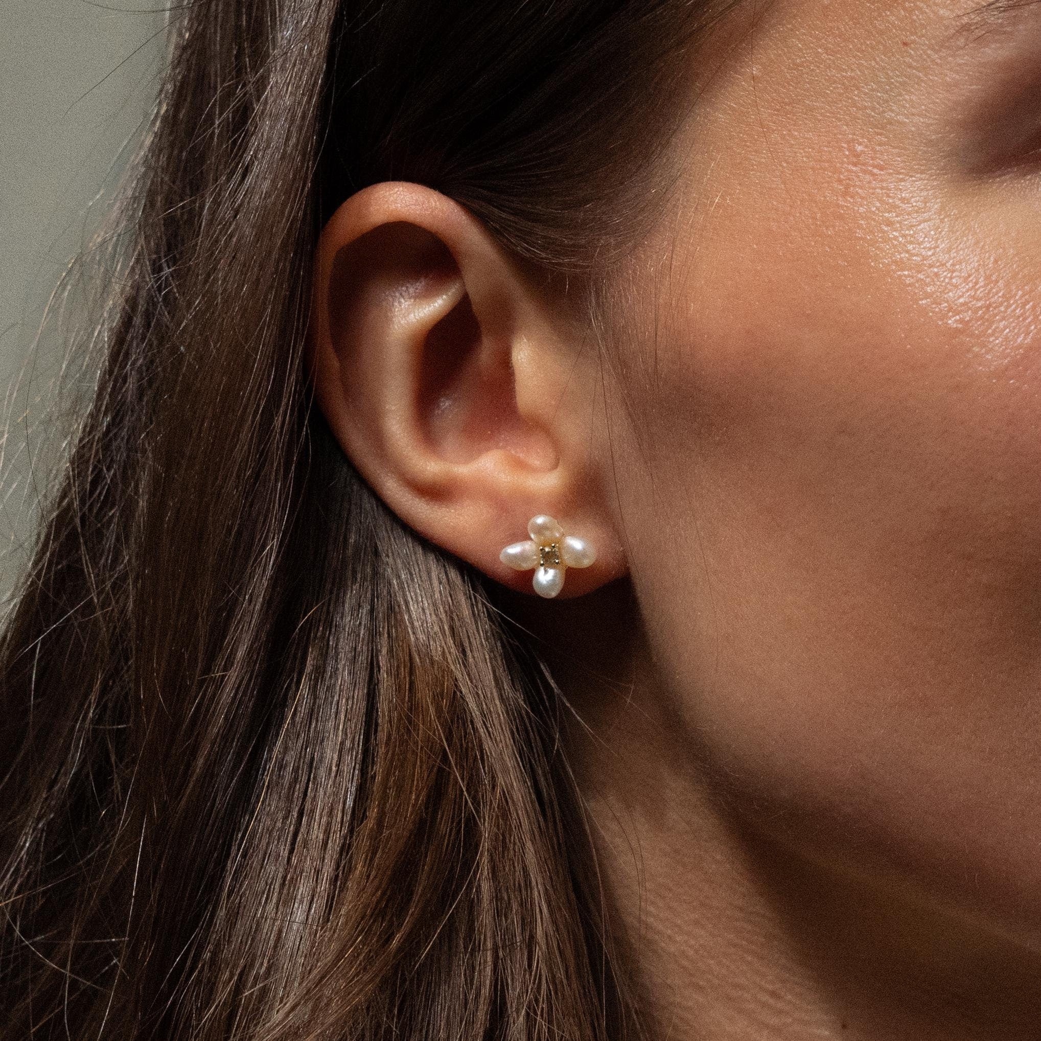 Pearl Flower Studs - Image 2