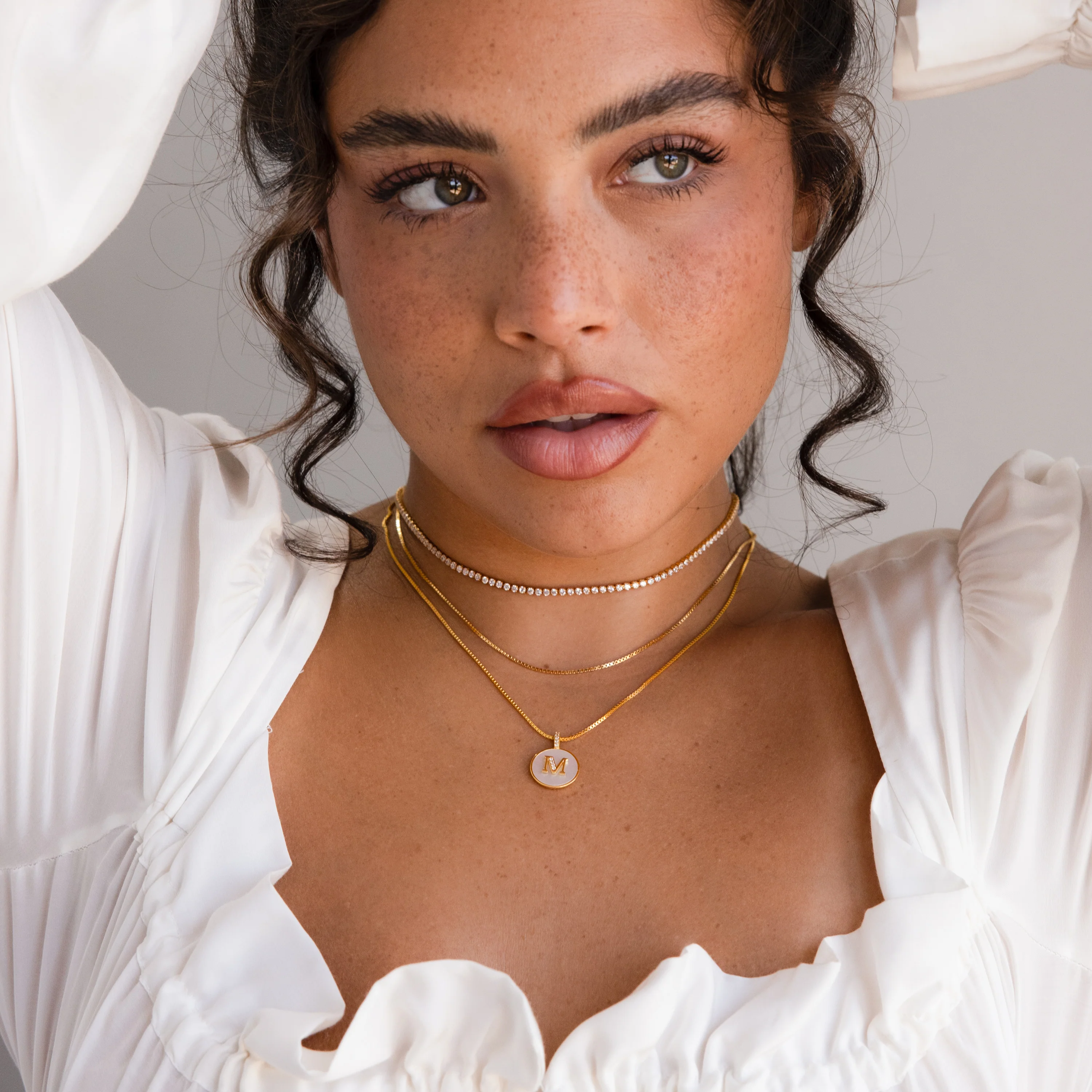 Pearl Initial Disc Necklace - Image 6