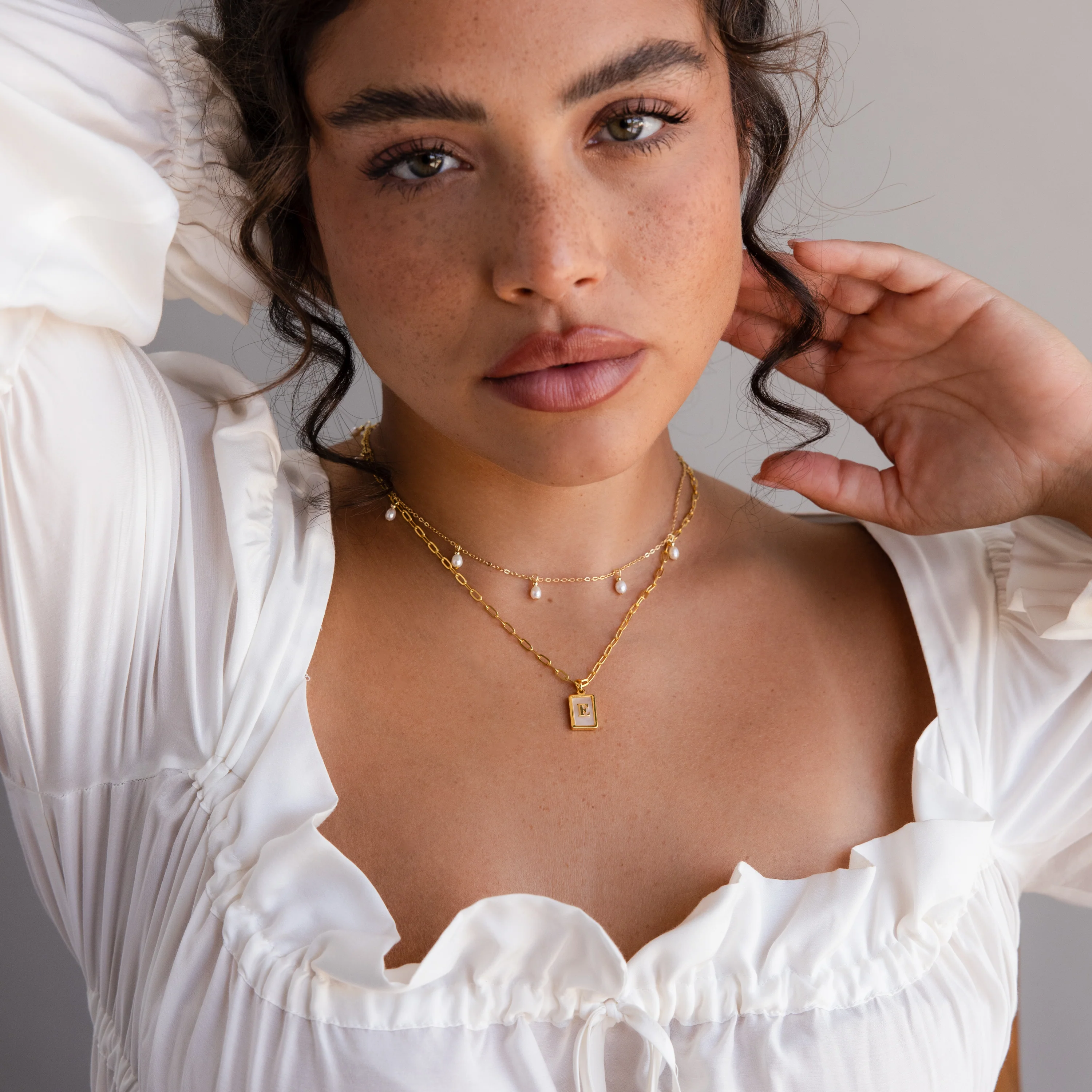 Pearl Initial Tag Necklace - Image 6