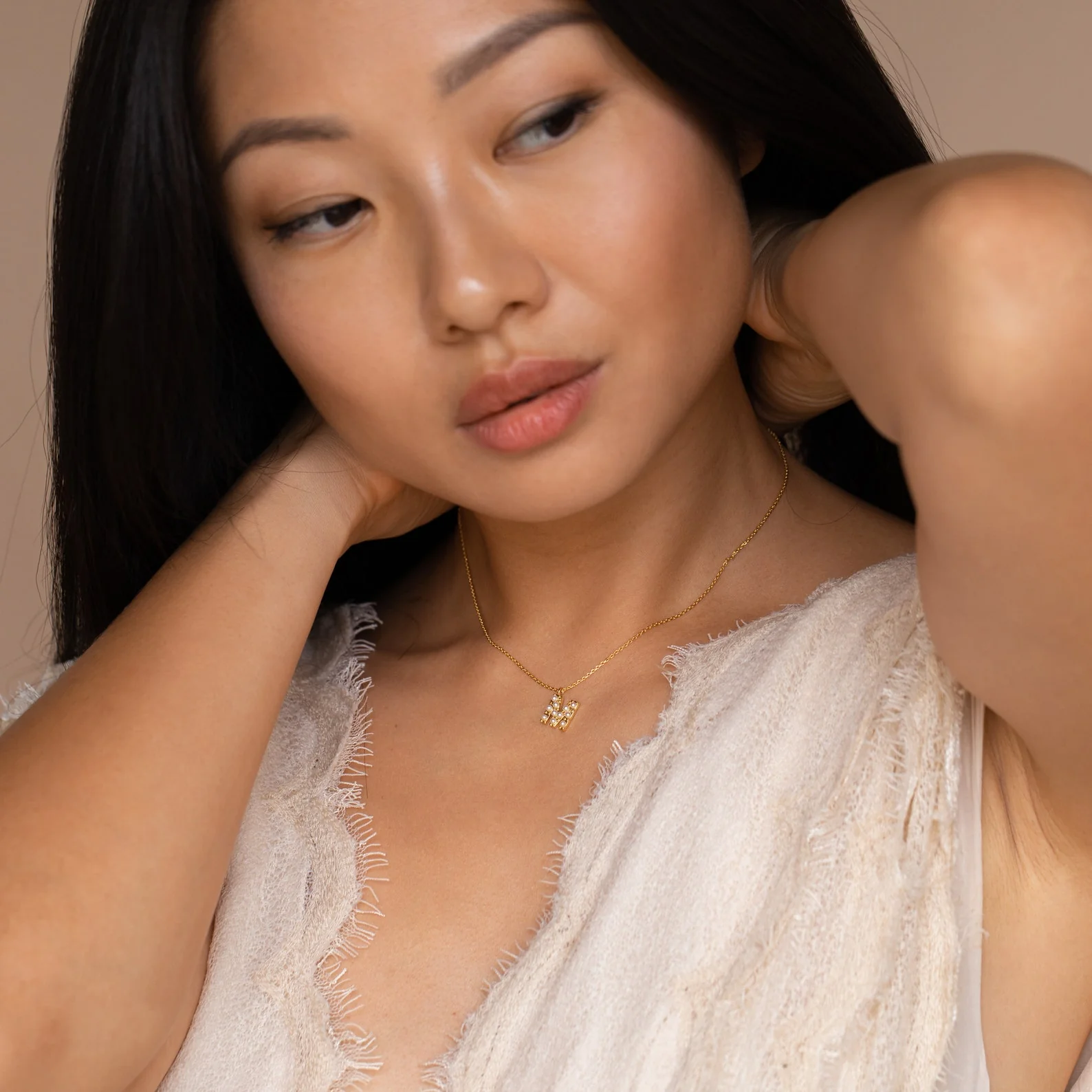 Pearl Letter Necklace - Image 5
